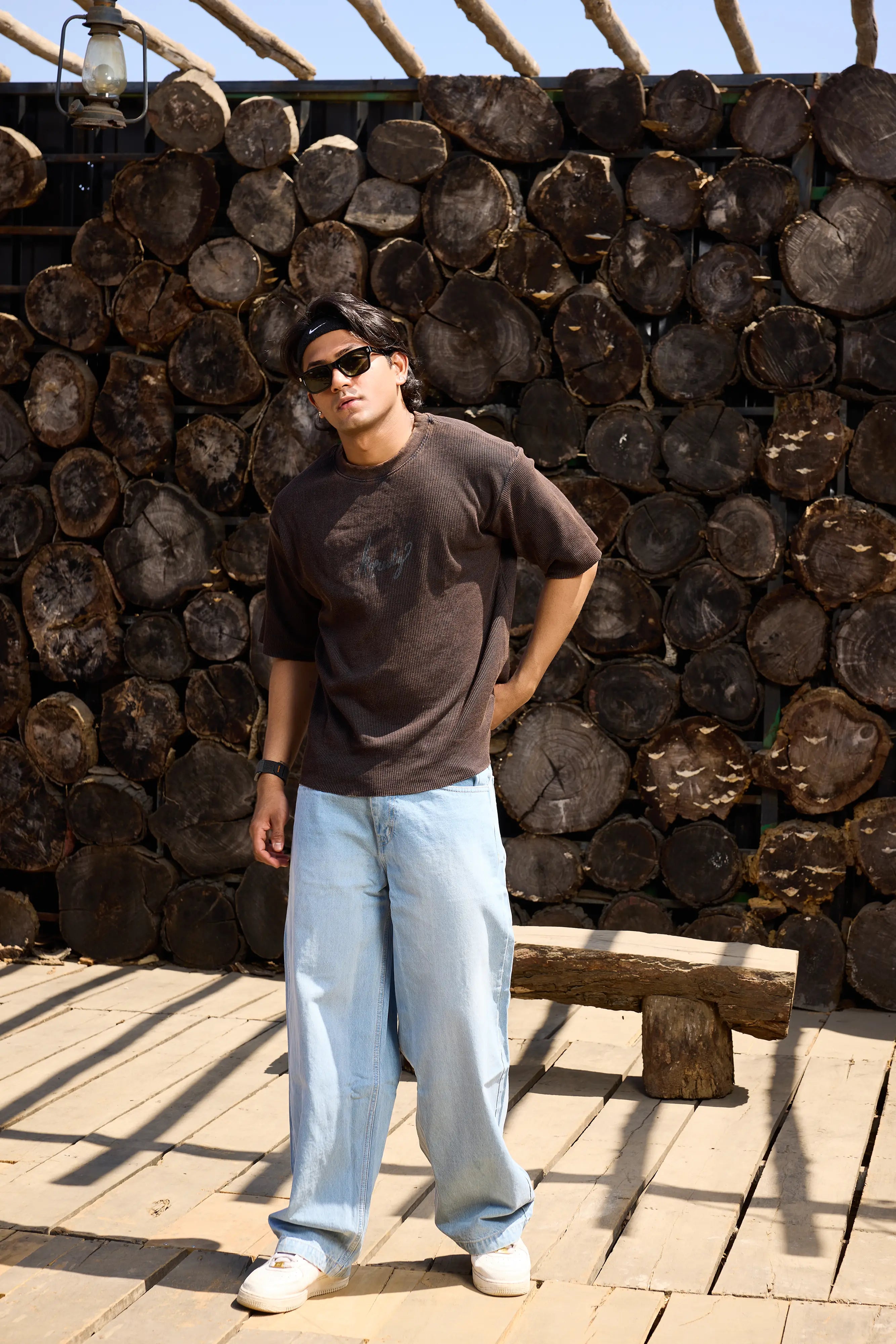 KOREDG BLACK WASHED TEE (RAW HEM)