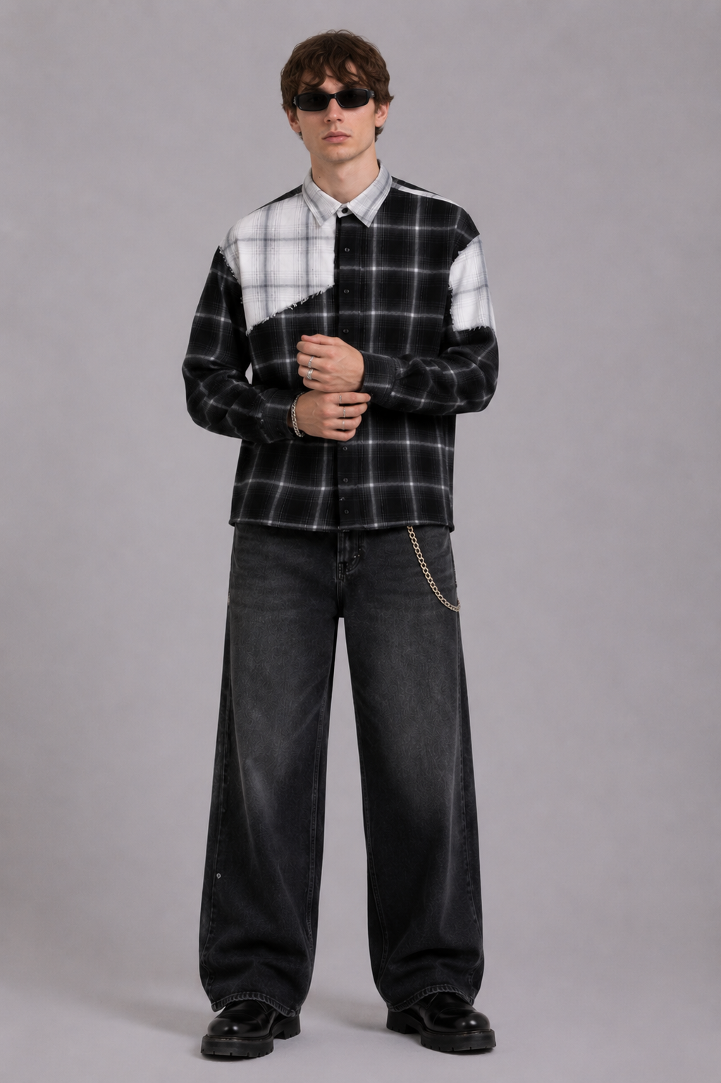 DRO In Between Flannel - Black & White