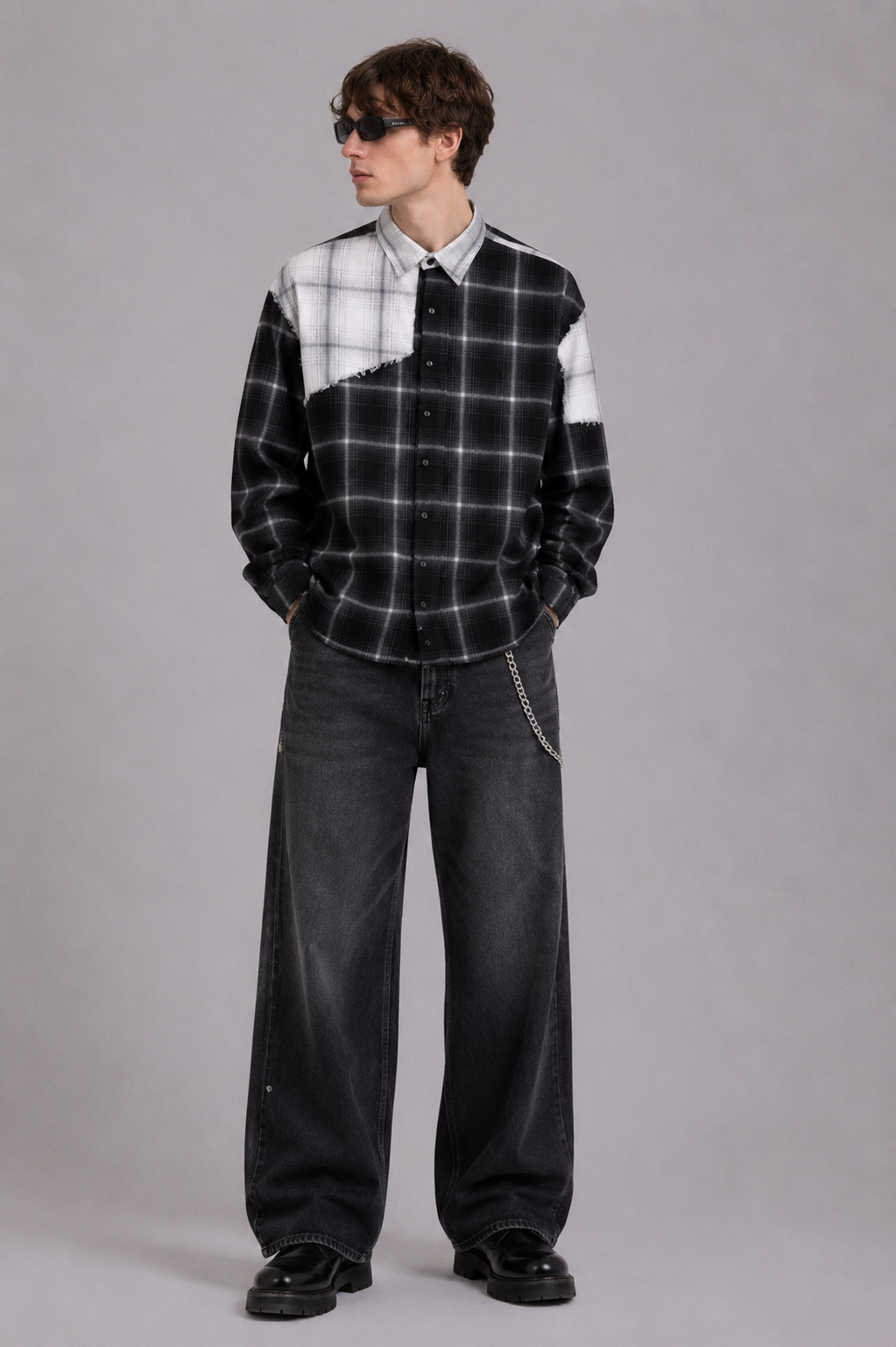 DRO In Between Flannel - Black & White