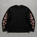 Black Sakura Waffle Tee