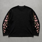 Black Sakura Waffle Tee