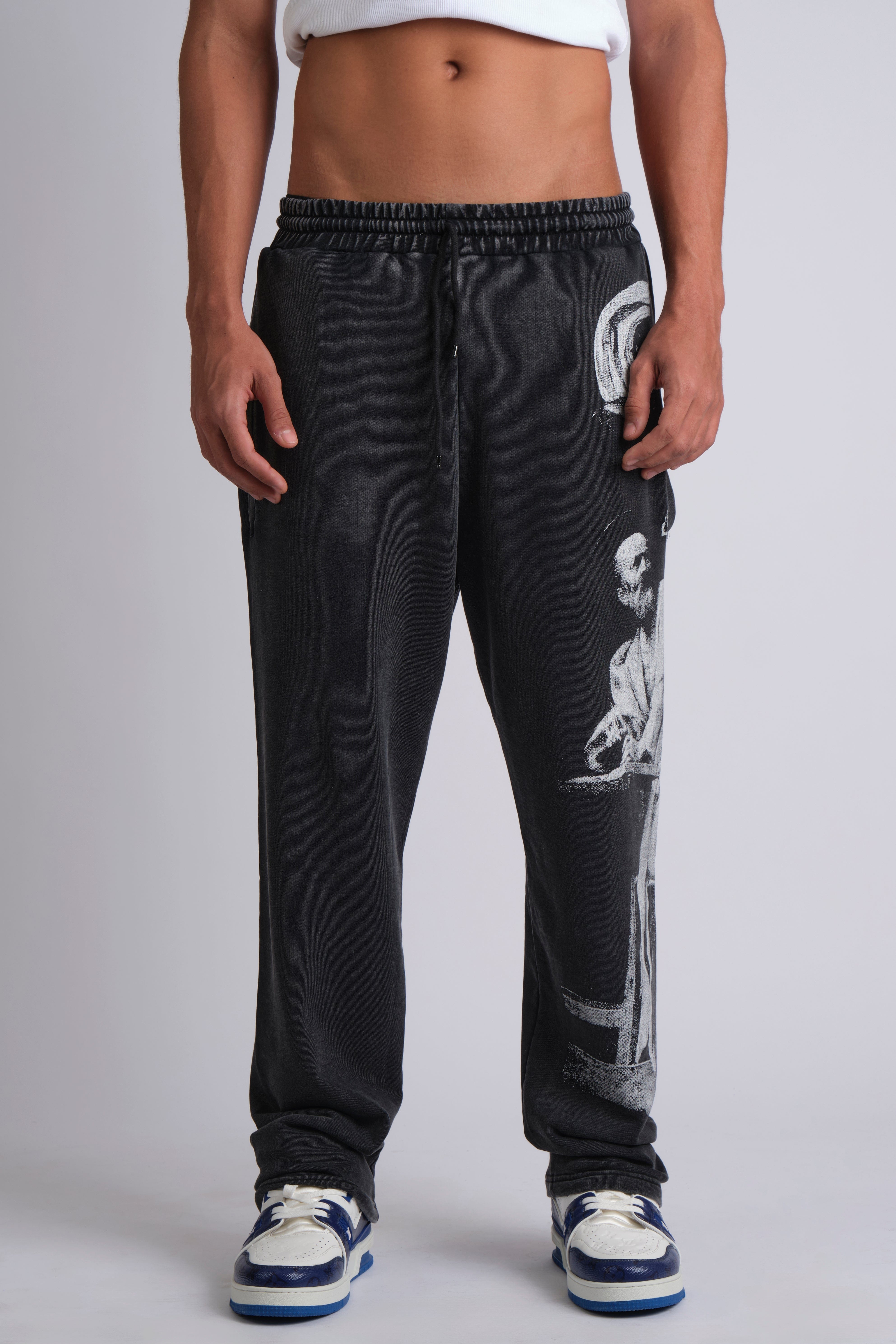 GRAPHIC-PRINT TRACK PANTS INSPIRED BY RENAISSANCE PAINTINGS