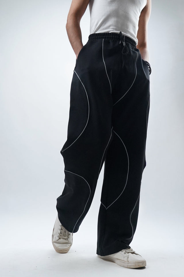 Black Reflective edge joggers