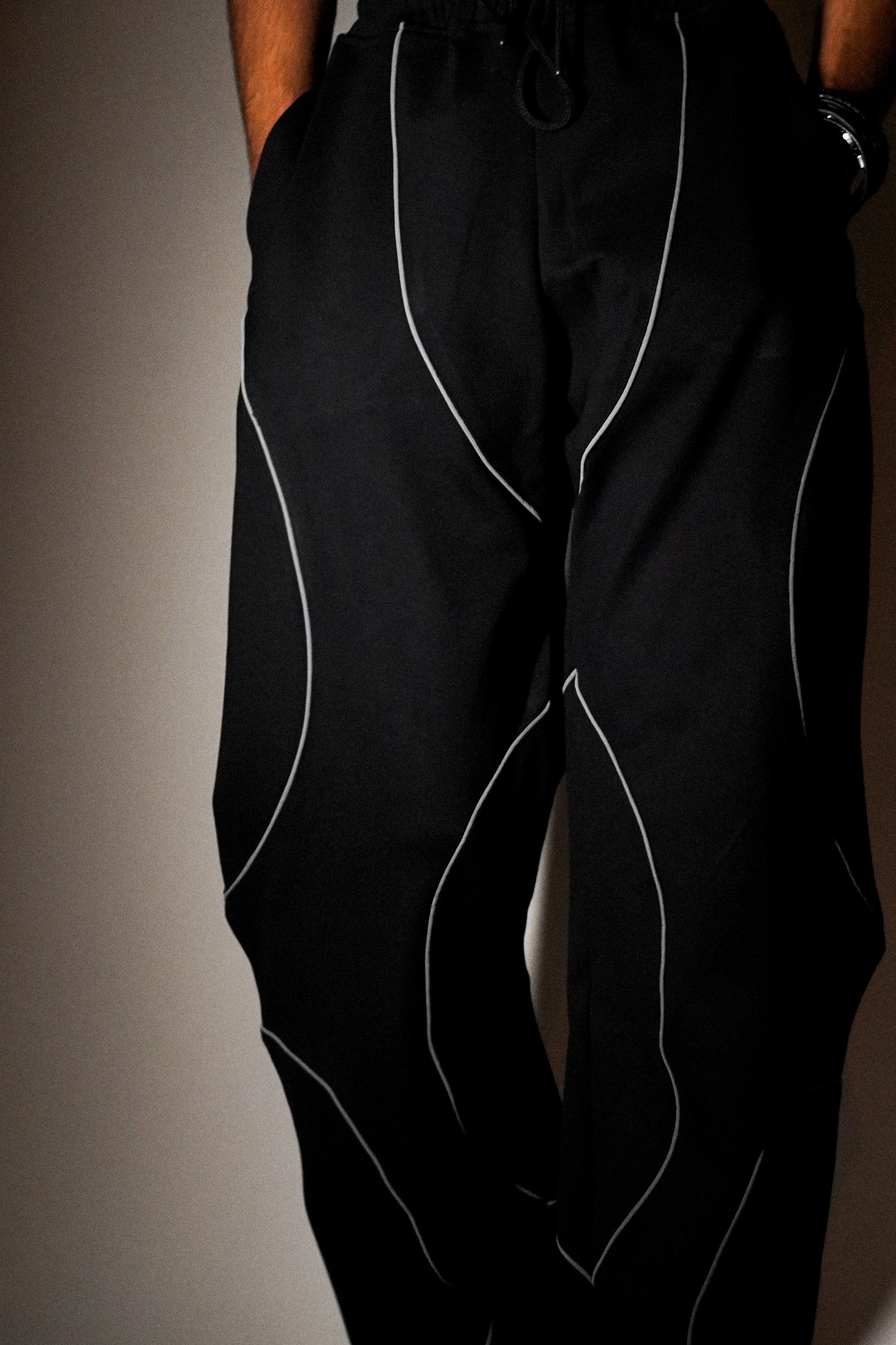 Black Reflective edge joggers