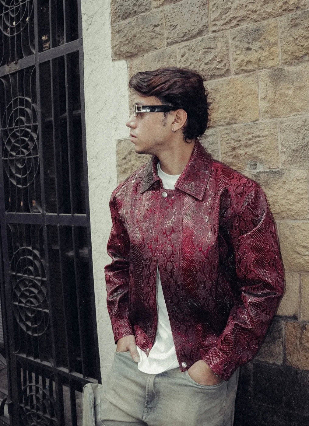 Snake Maroon  Jacket