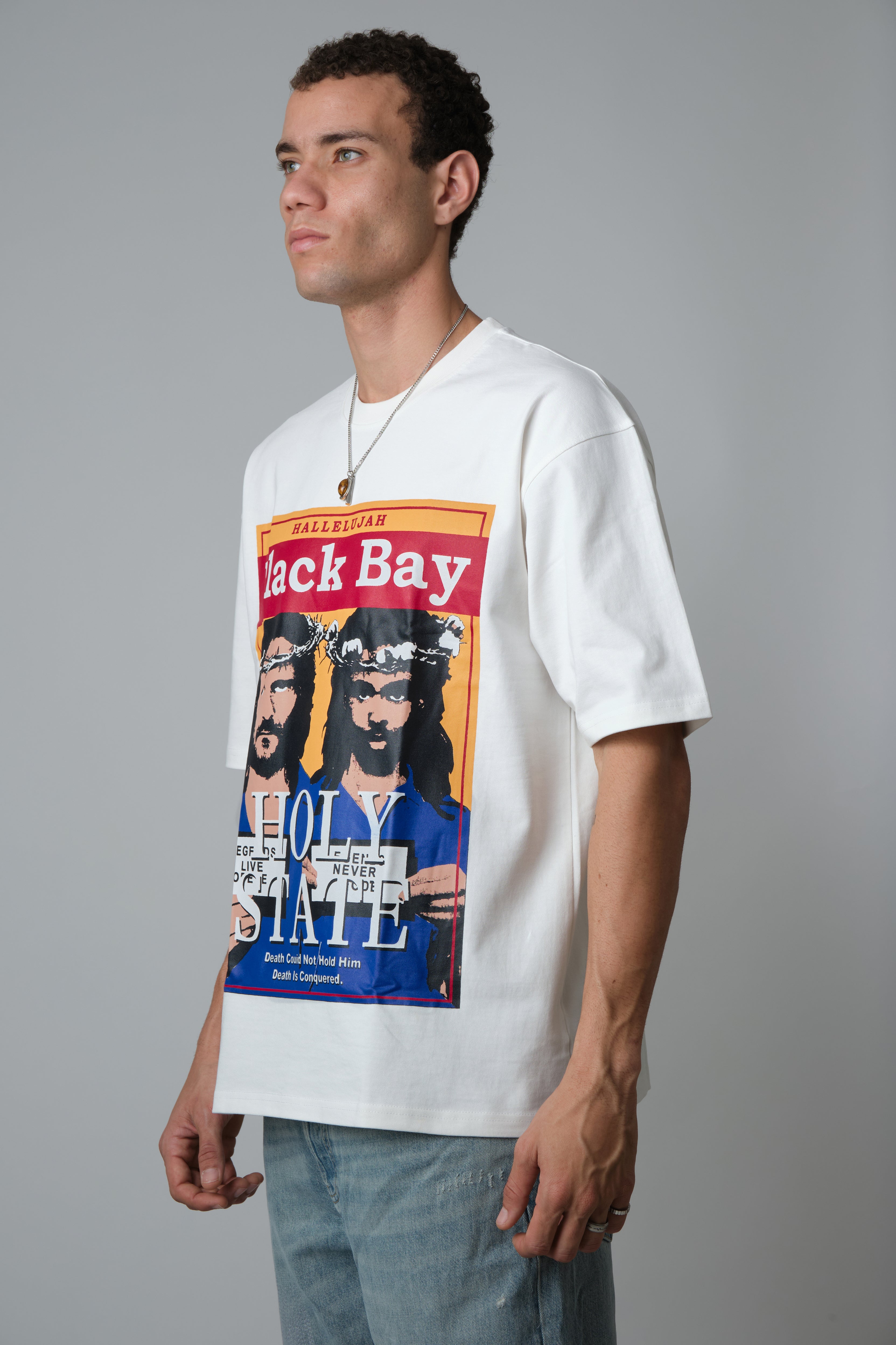 DENIM TEARS HOLYSTATE GRAPHIC T-SHIRT