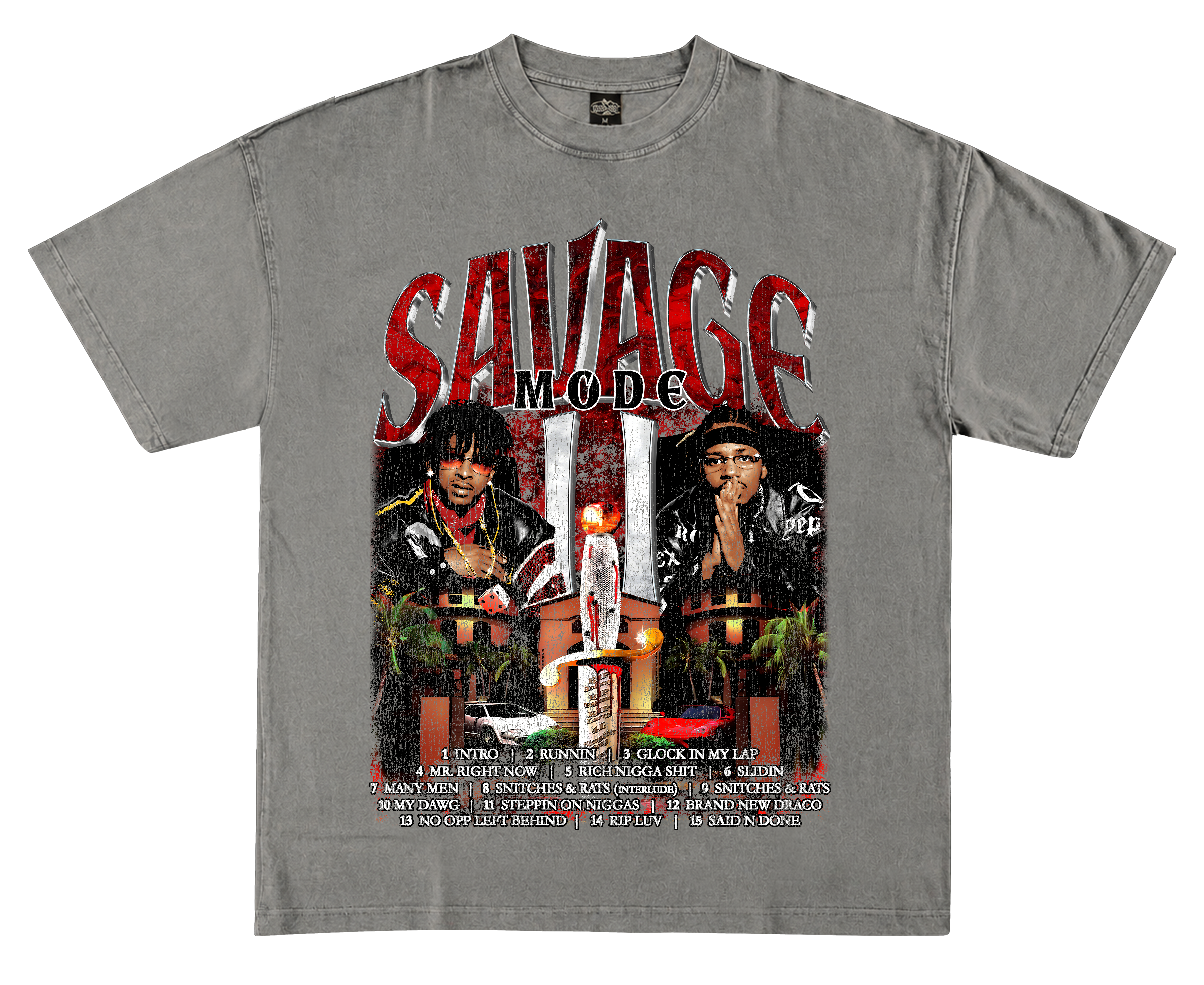 SAVAGE MODE  21 SAVAGE X METRO BOOMING GRAPHIC T-SHIRT