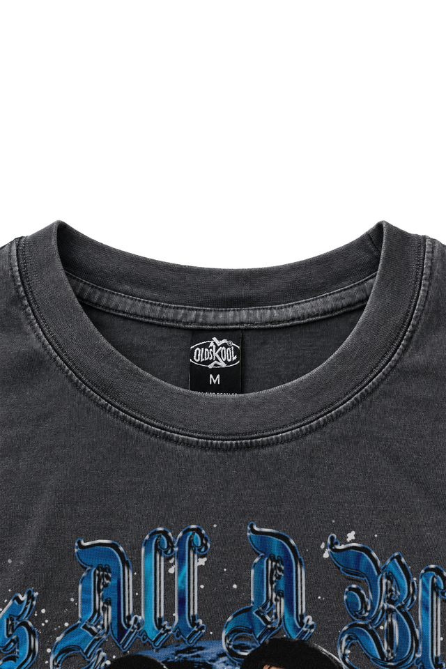 THE BOY AND COLE  FPS VINTAGE GREY HEAVYWEIGHT GRAPHIC TEE