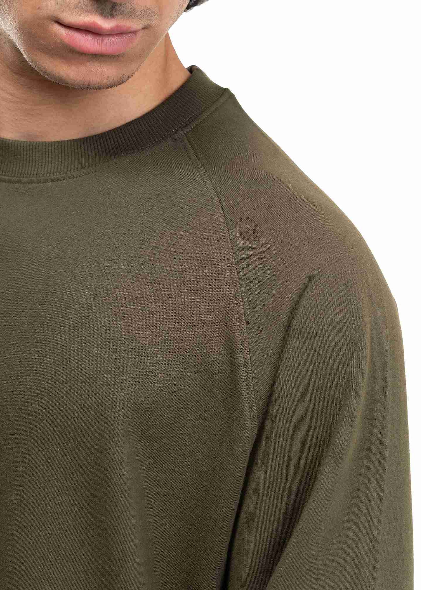 RAGLAN CROPPED TEE - MILITARY GREEN