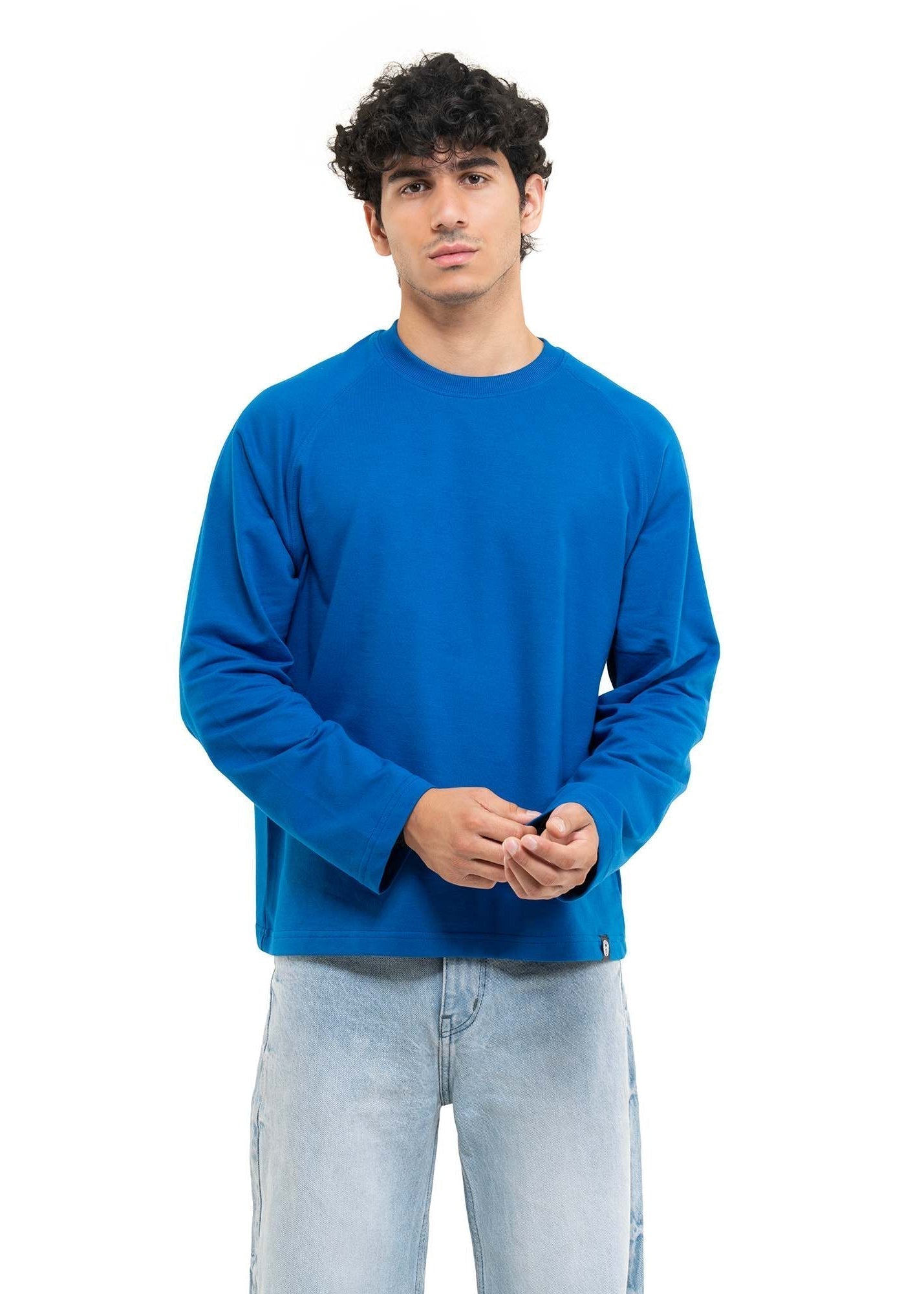 RAGLAN CROPPED TEE - ROYAL BLUE