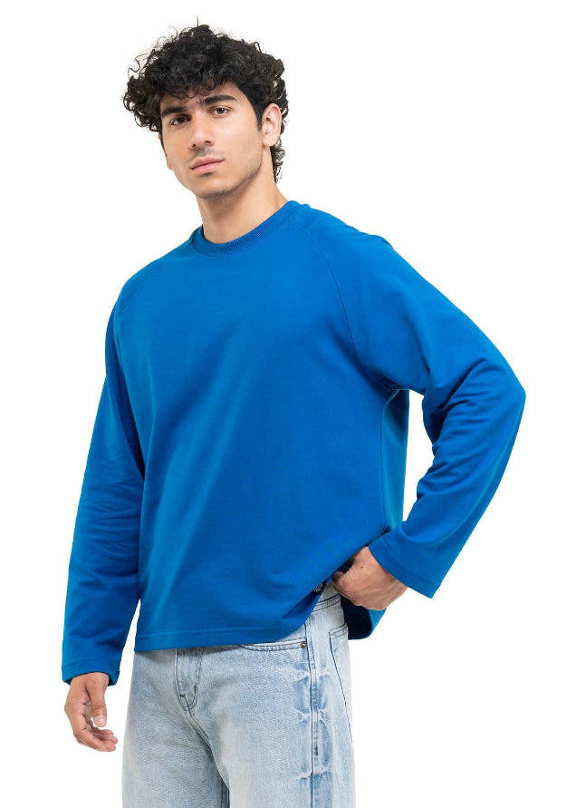 RAGLAN CROPPED TEE - ROYAL BLUE