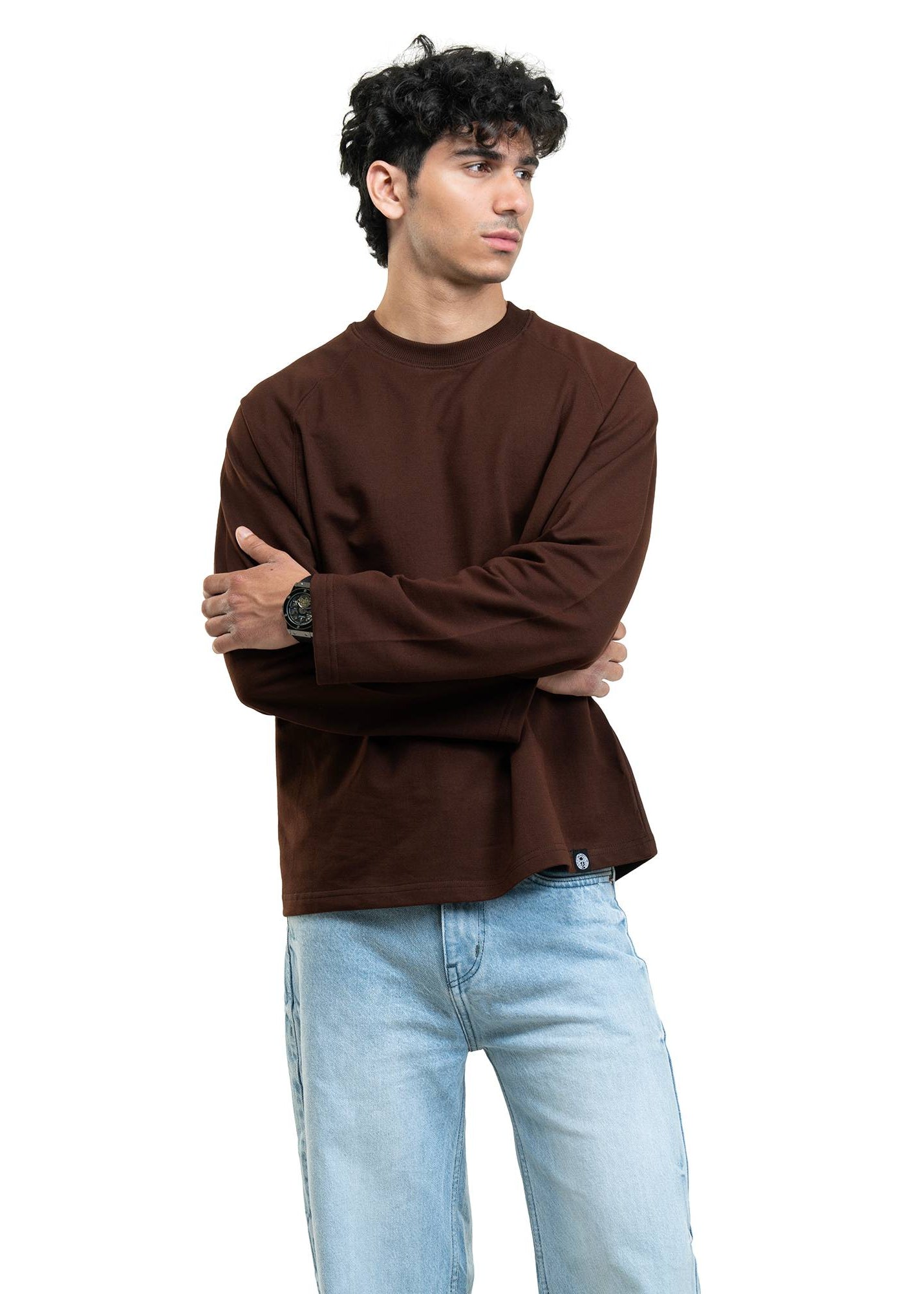 RAGLAN CROPPED TEE - COFFEE