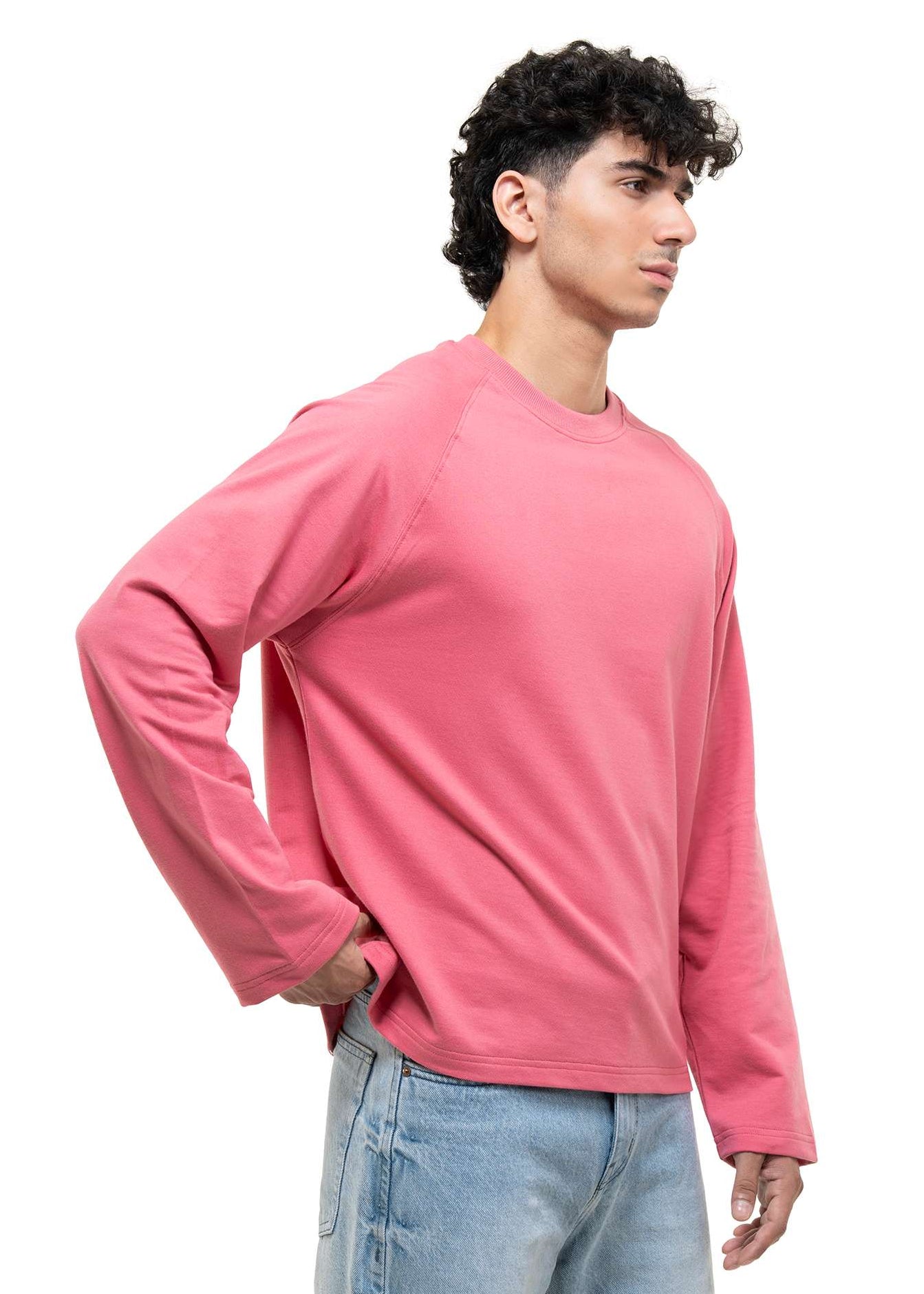 RAGLAN CROPPED TEE - MUTED ROSE PINK