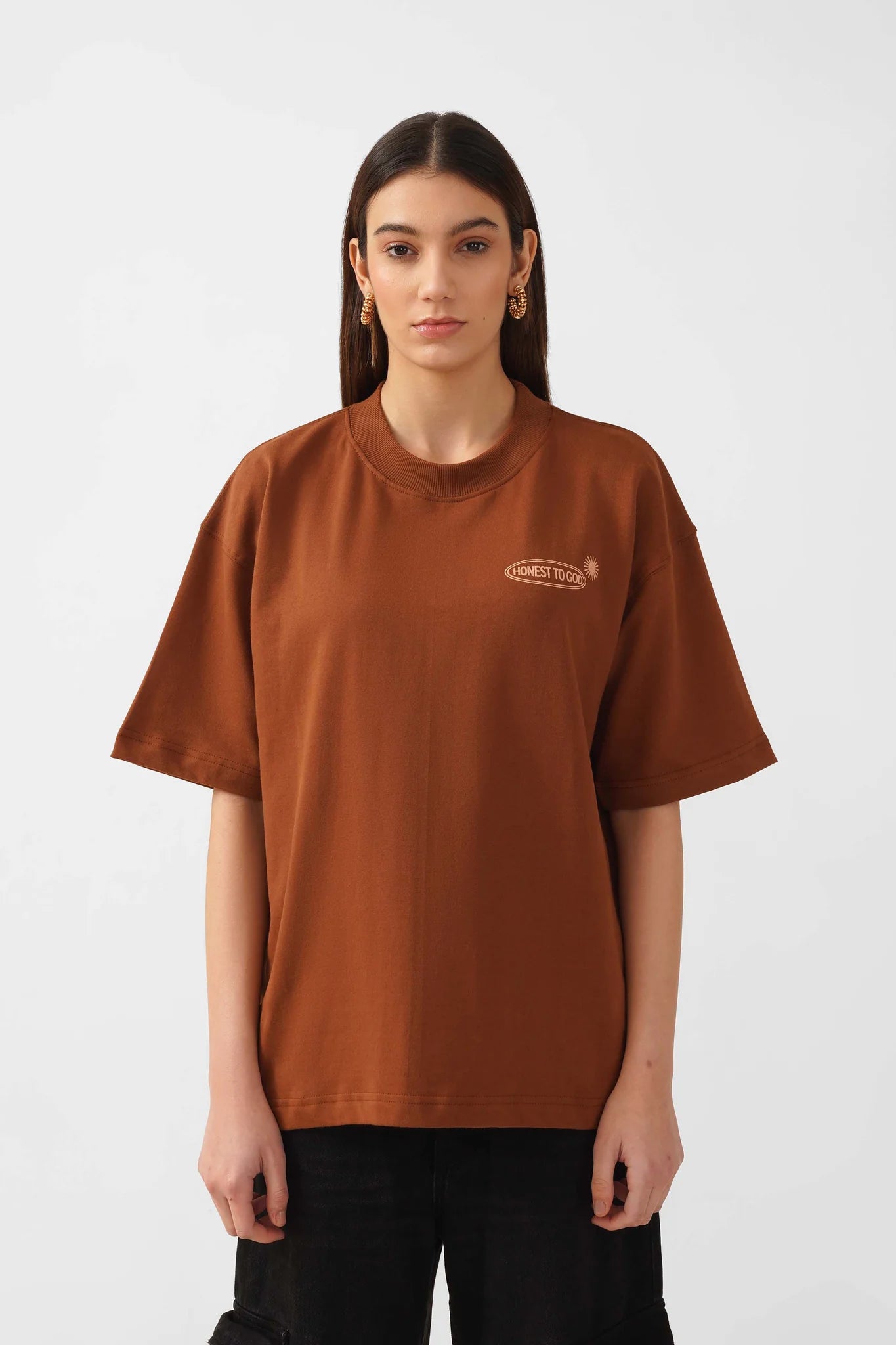 Cinnamon Brown Box Fit T-shirt