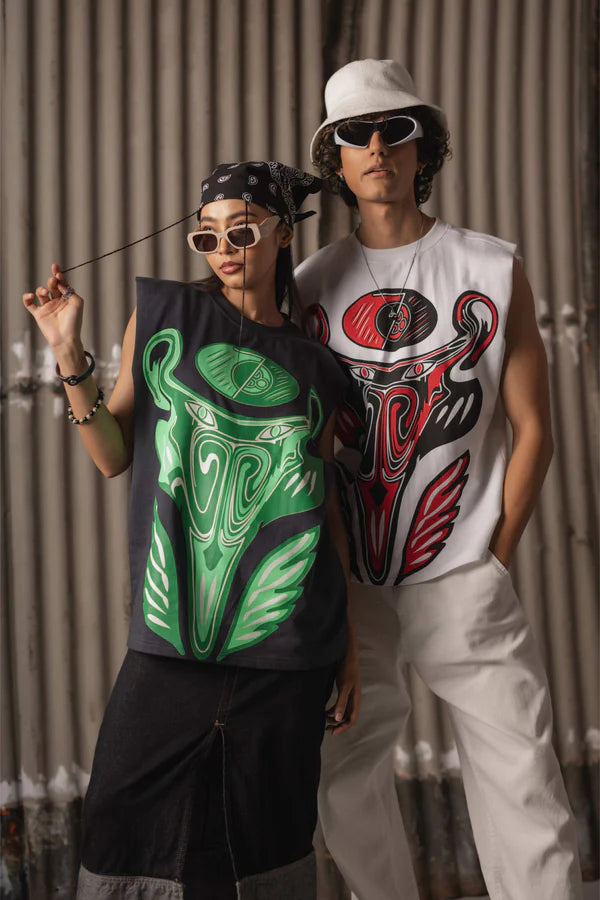 FLYING BULL [SLEEVELESS T-SHIRT]- STONE