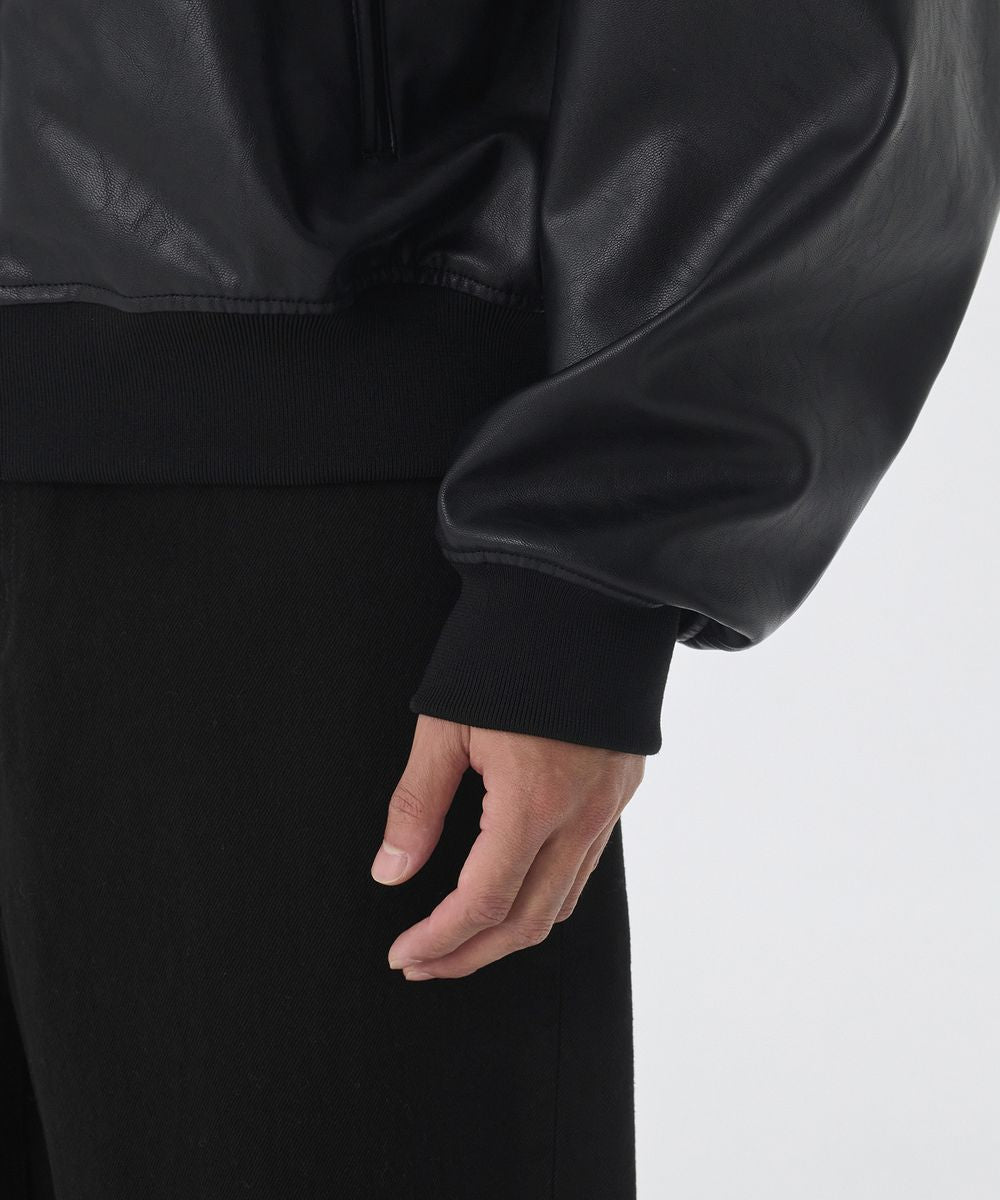 NOIR HOODED LEATHER JACKET (EOSS)