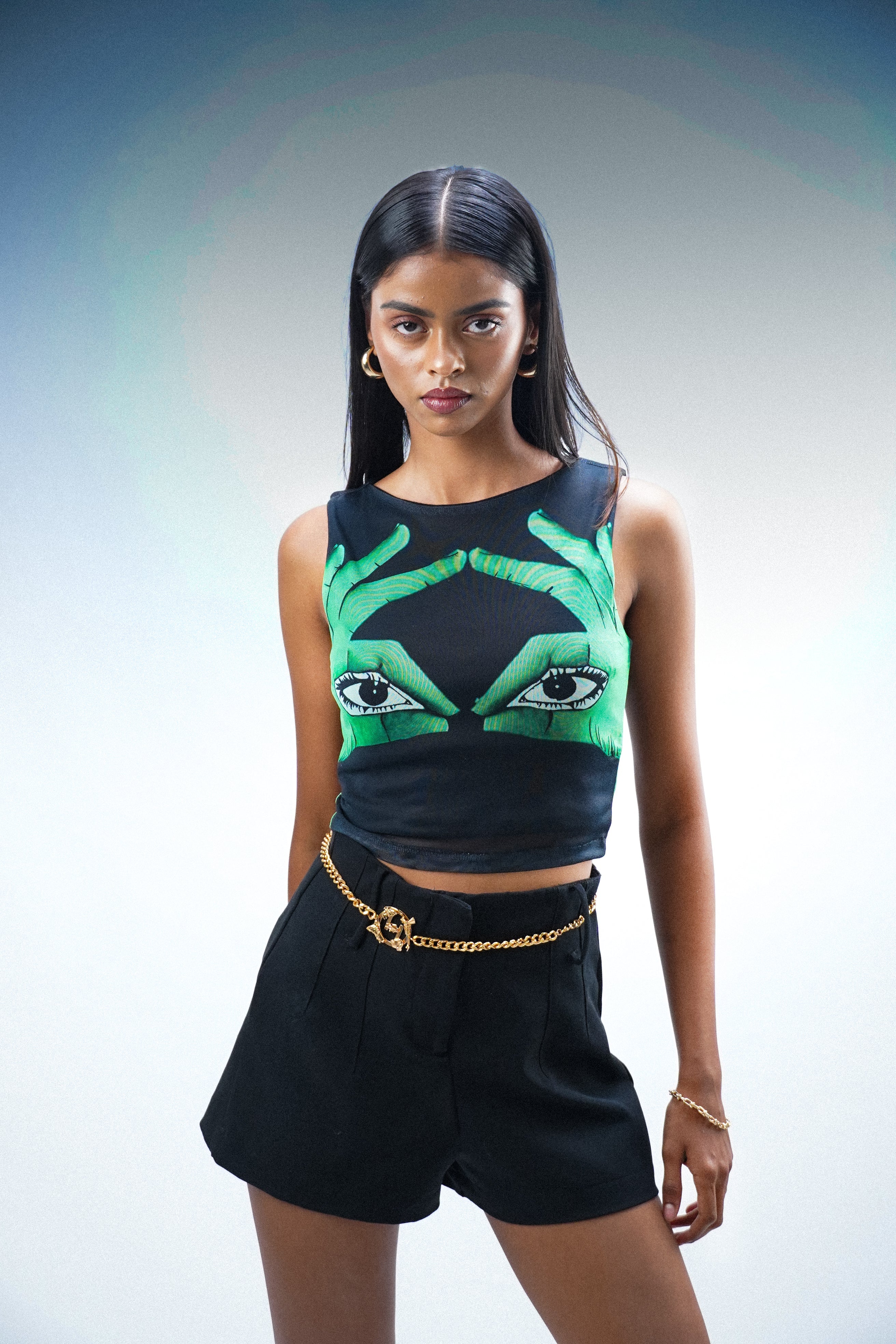 Eyes mesh top with gloves