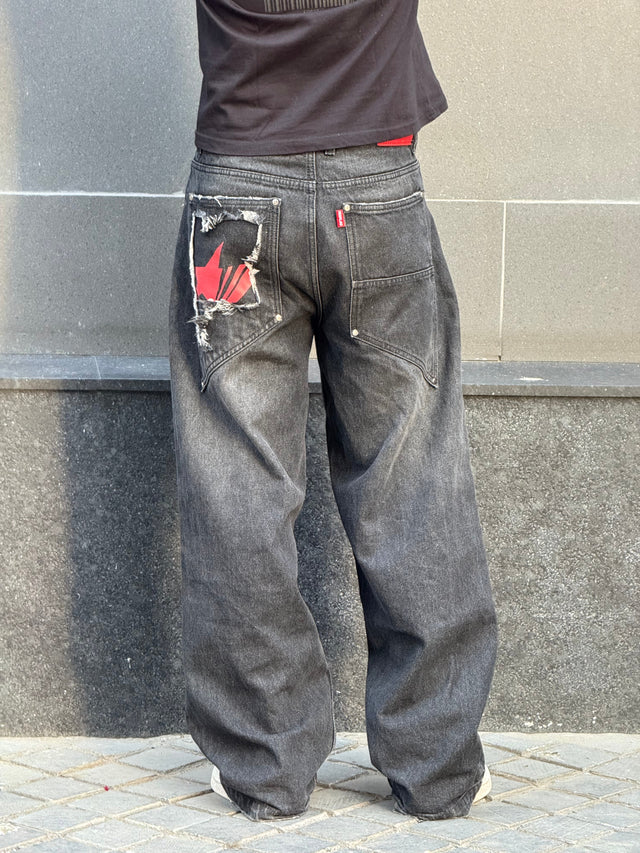 COR3 BLACK WASHED JEANS
