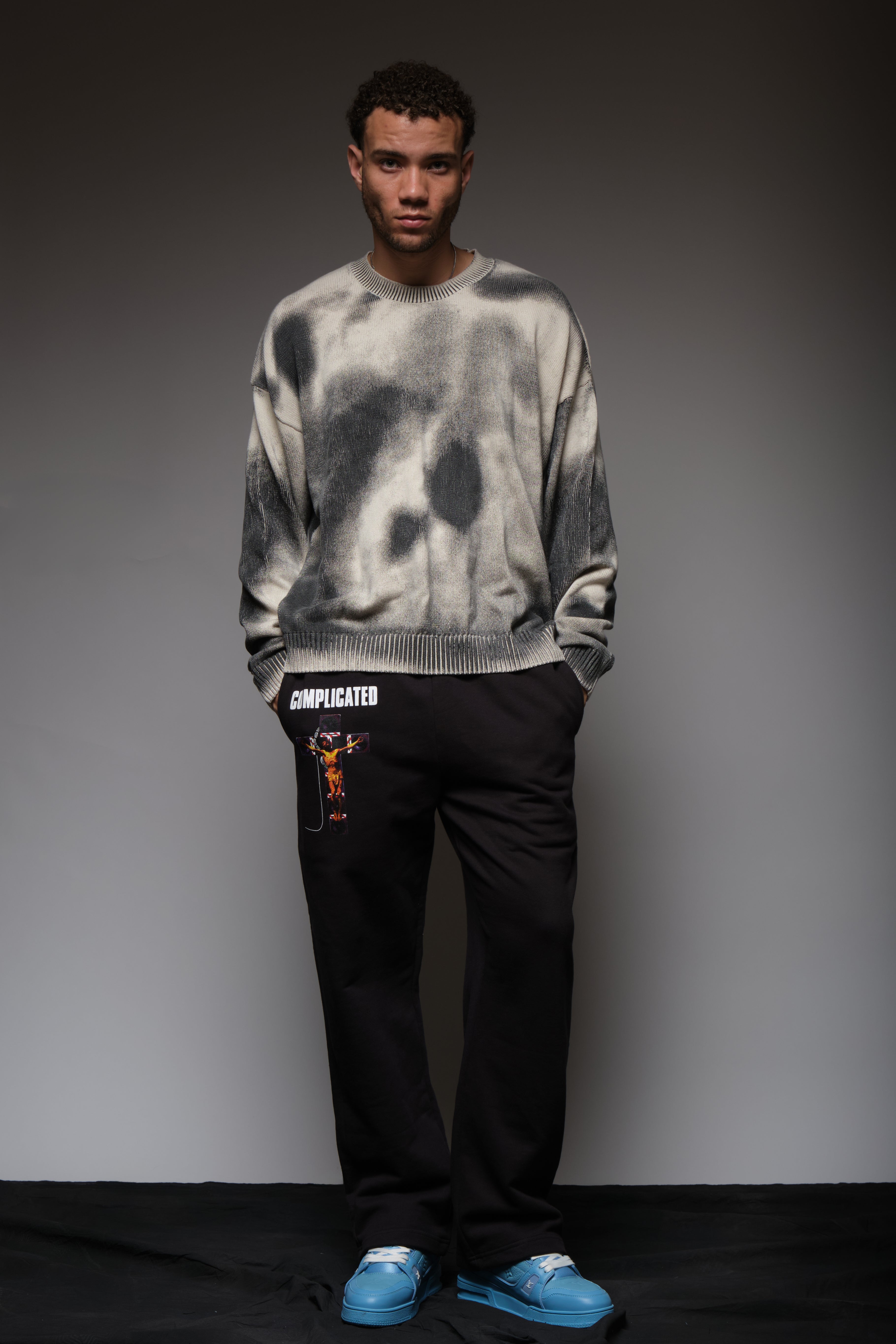 COMPLICATED TRACK PANTS BLACK, DYSTOPIA