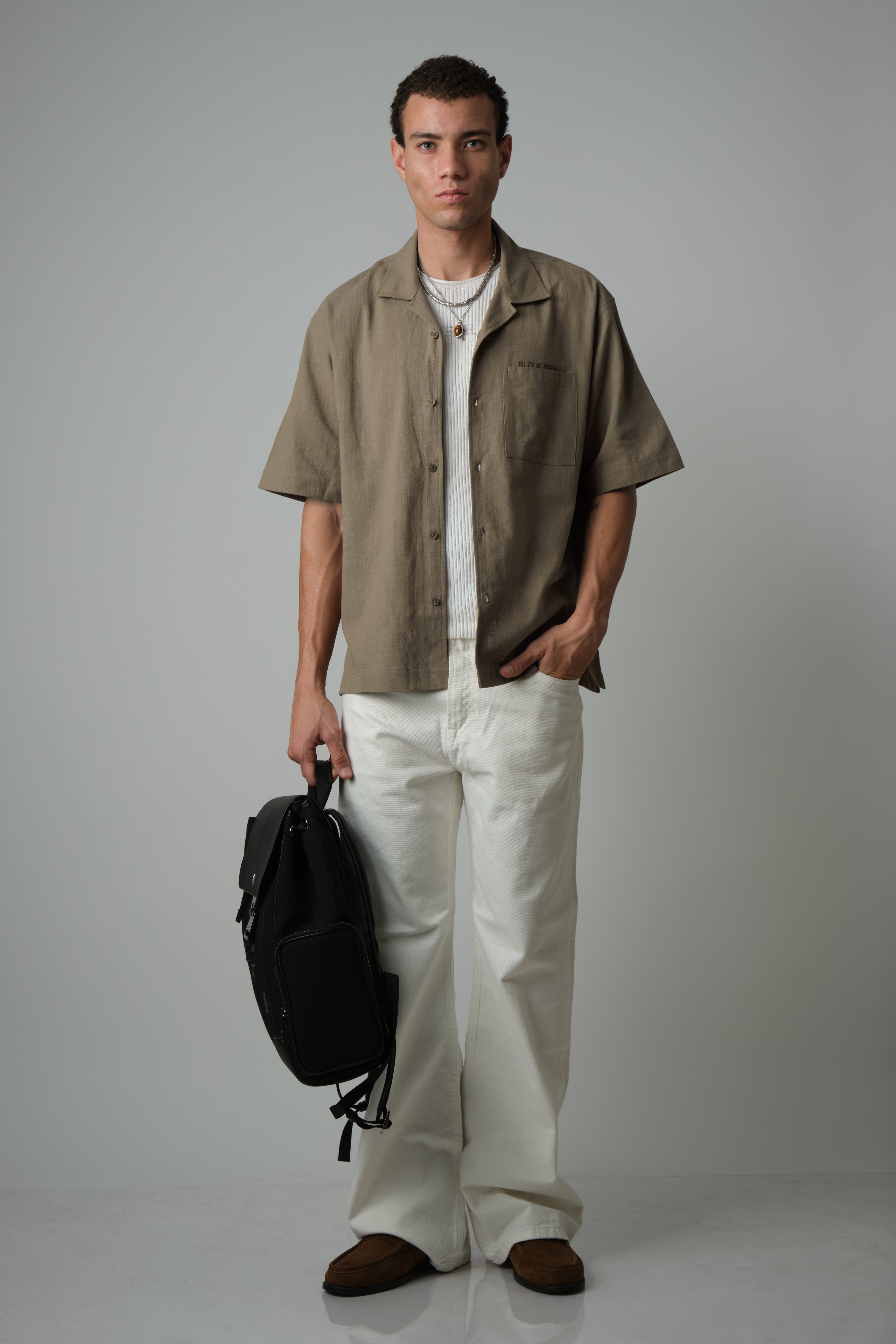OLIVE LINEN SHIRT