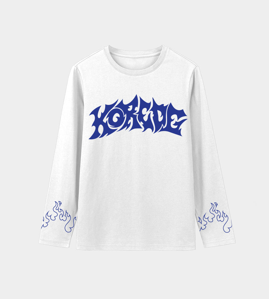 KOREDG FLAMES FULL T-SHIRT IN WHITE