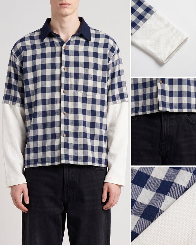 Indigo Shirt // Waffle Sleeves