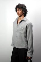 KOREDG GREY CROP SHIRT