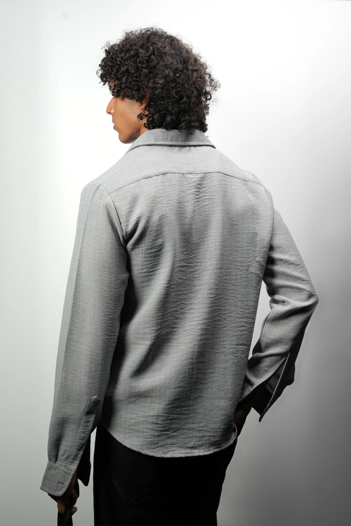 KOREDG GREY CROP SHIRT