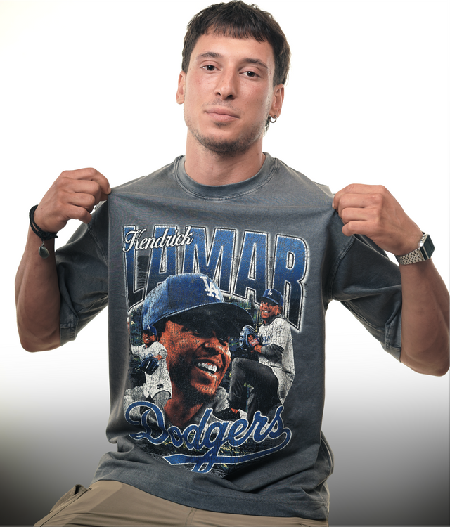 LAMAR DODGERS VINTAGE GREY GRAPHIC T-SHIRT