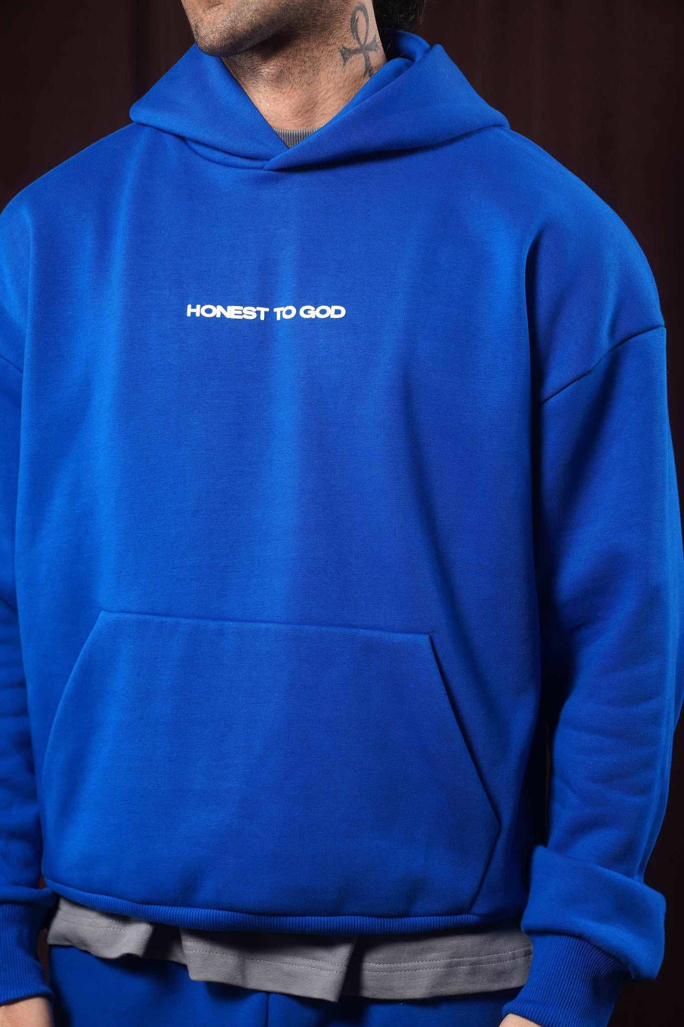 Cobalt Blue Box Fit Hoodie