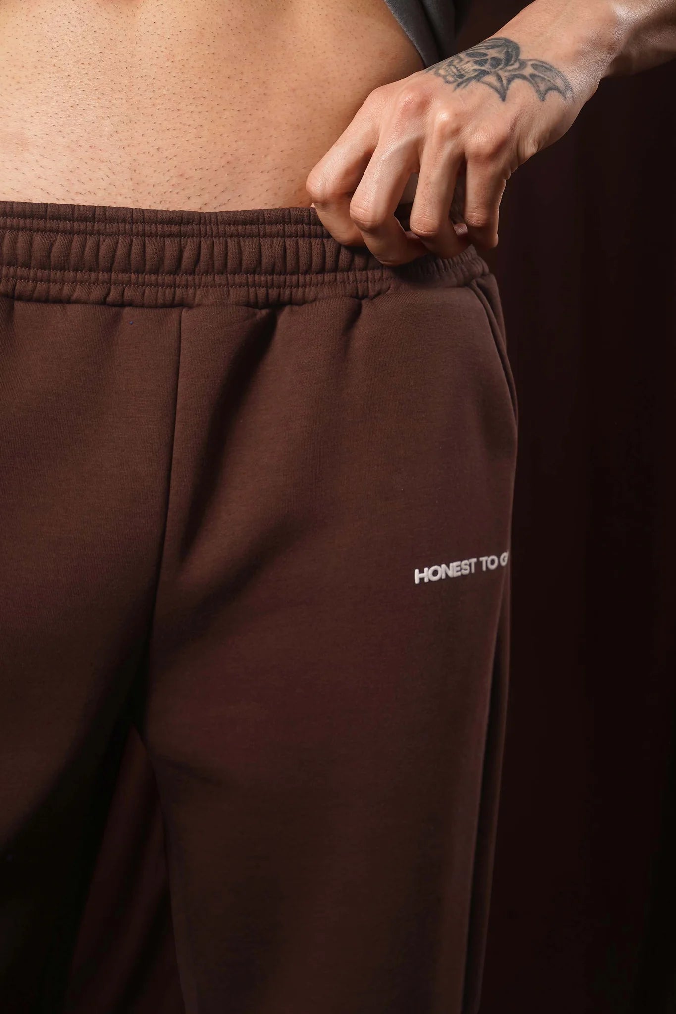 Bistre Brown Straight Leg Sweatpant