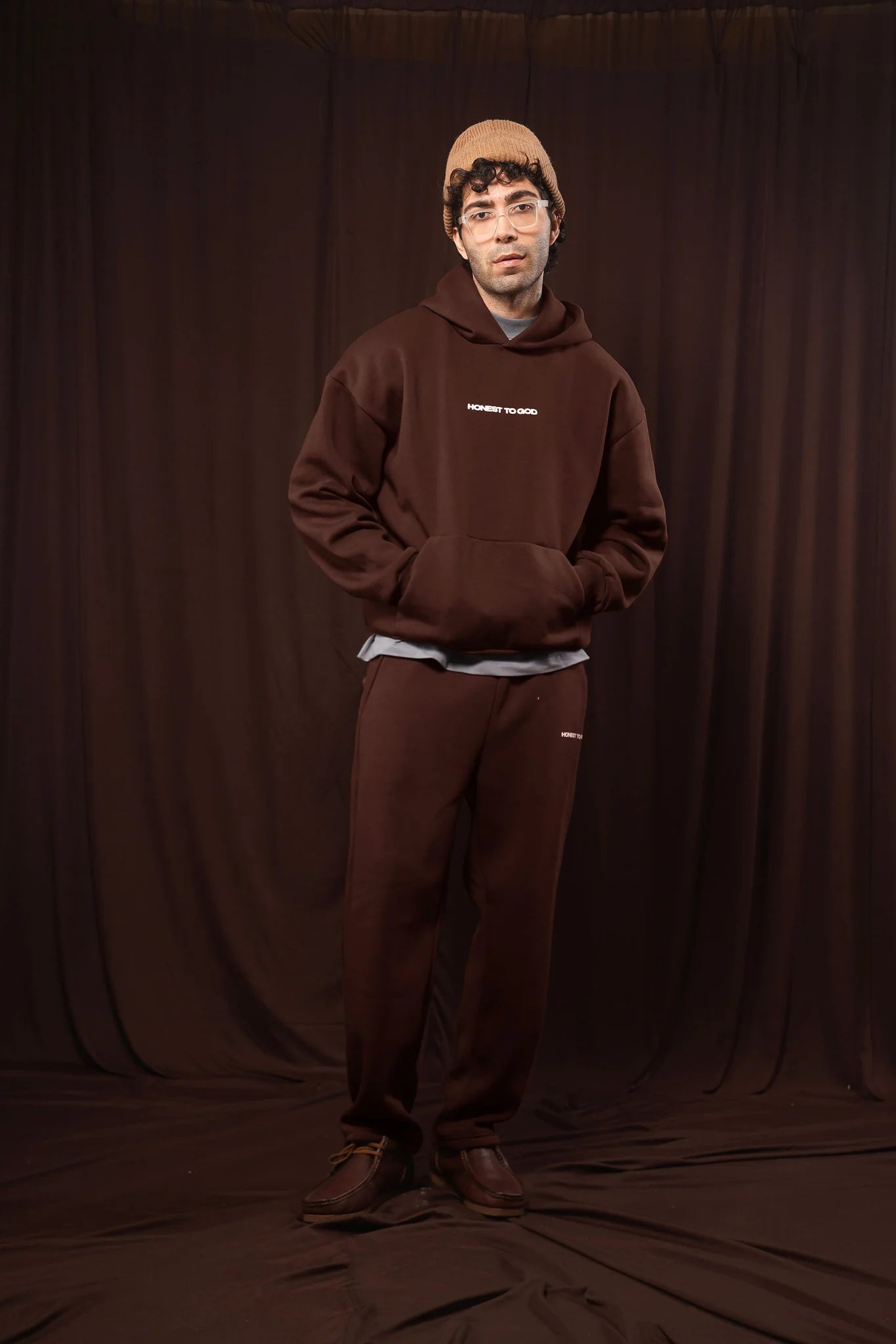 Bistre Brown Box Fit Hoodie