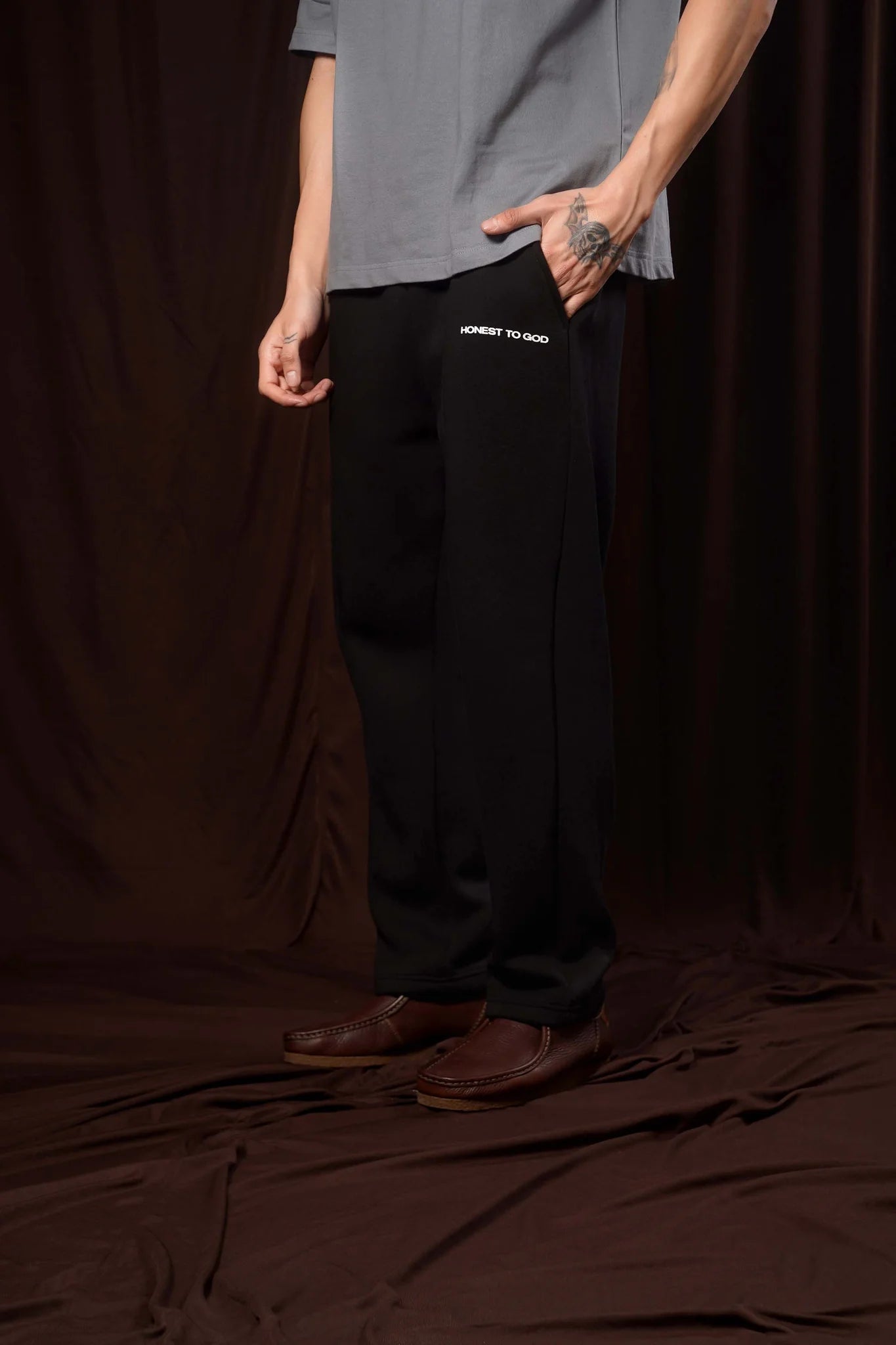 Black Straight Leg Sweatpant