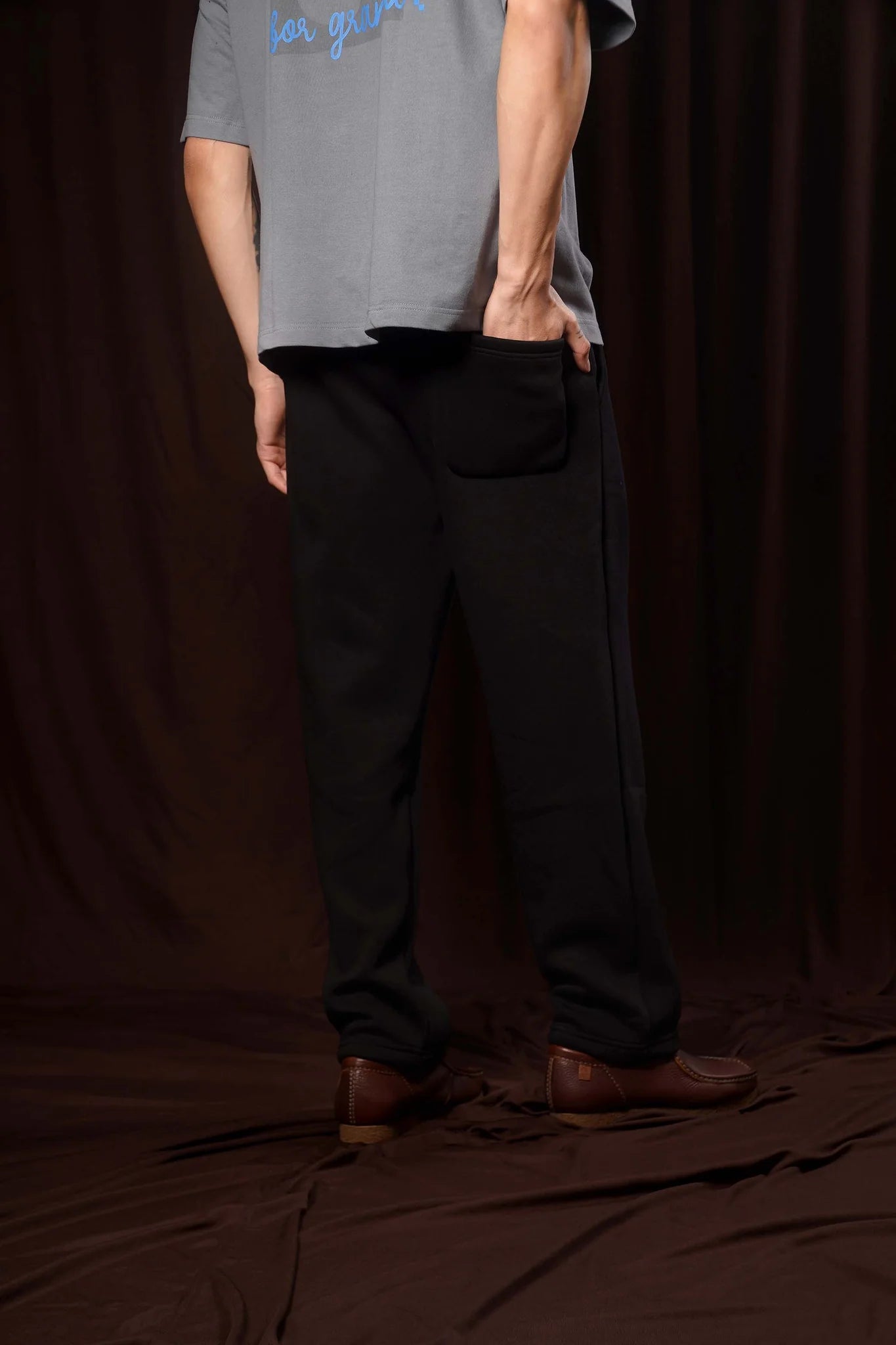 Black Straight Leg Sweatpant