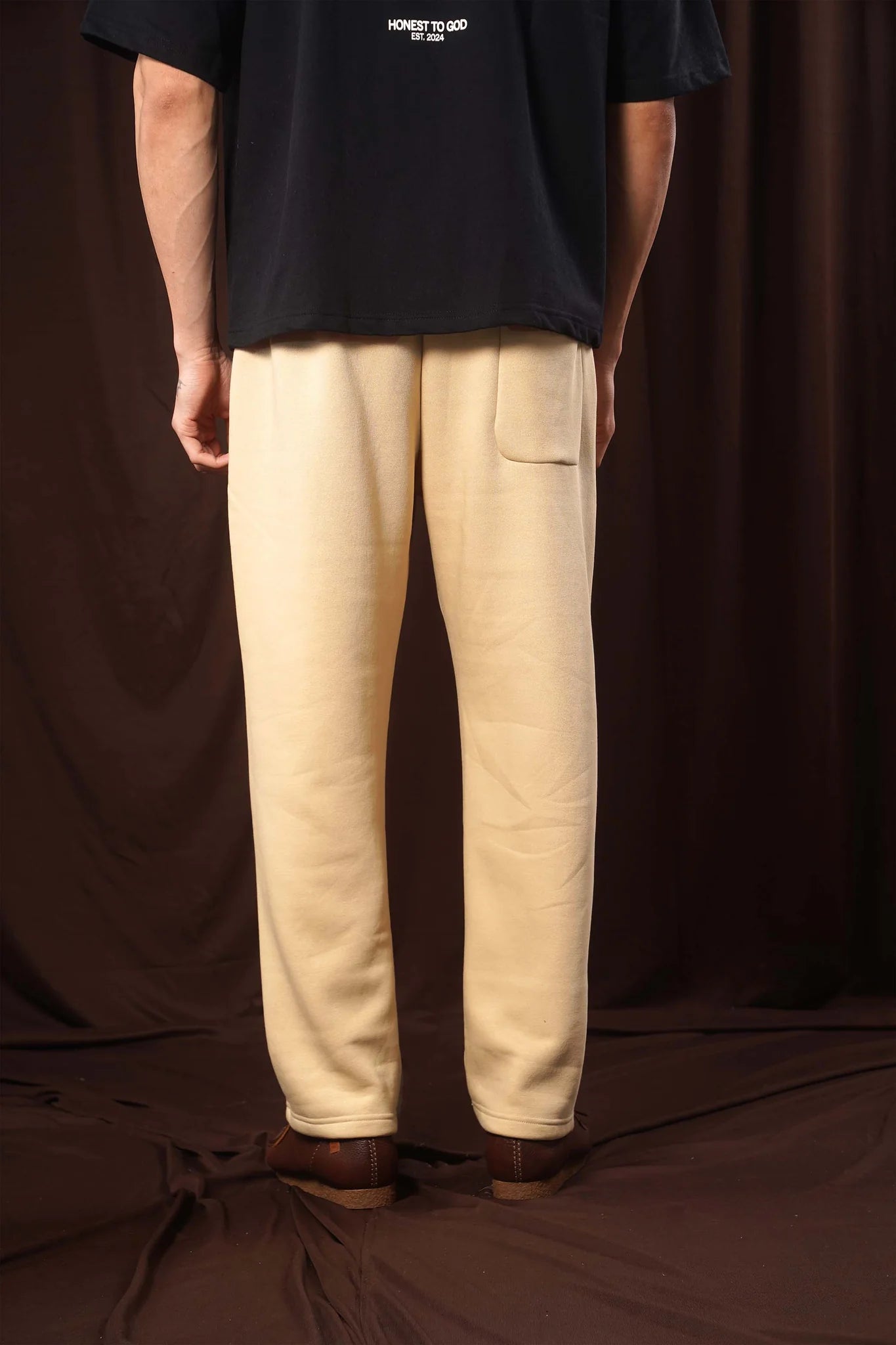 Khaki Cream Straight Leg Sweatpant