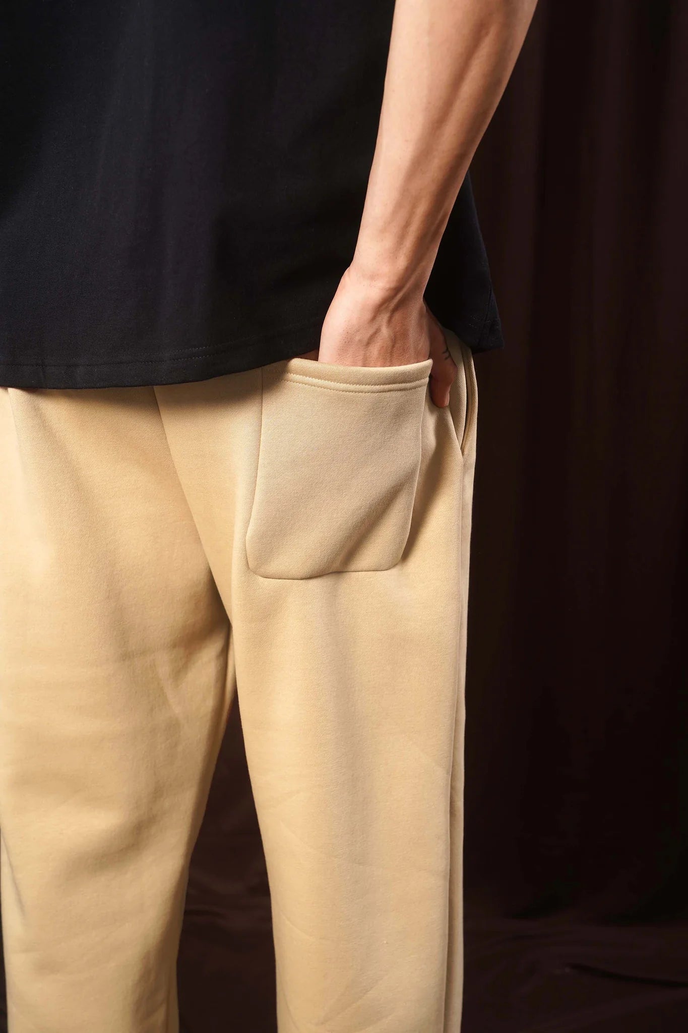 Khaki Cream Straight Leg Sweatpant