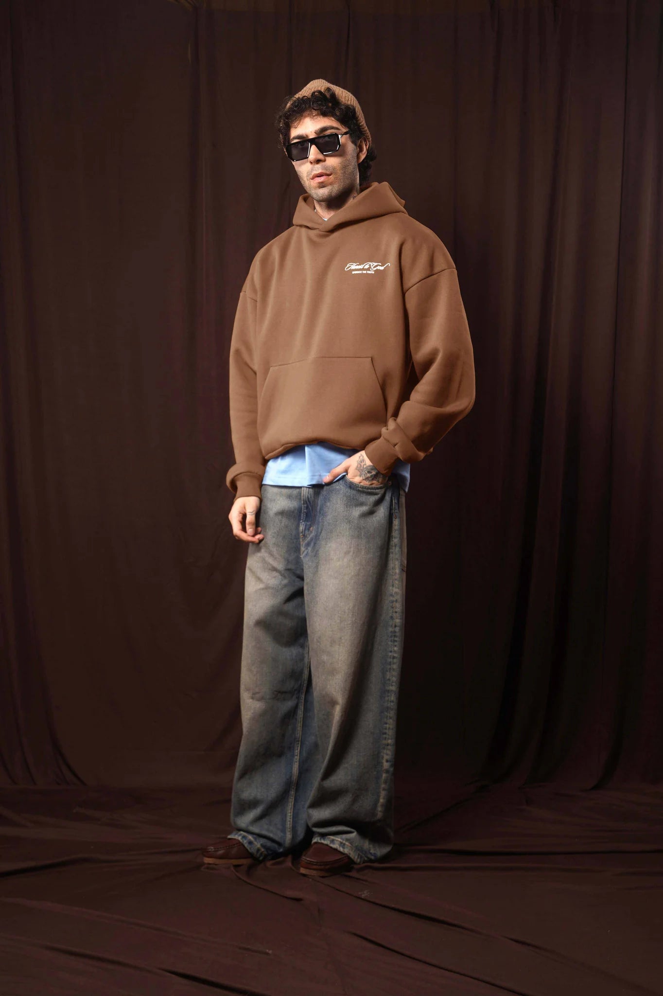 Autumn Brown Box Fit Hoodie