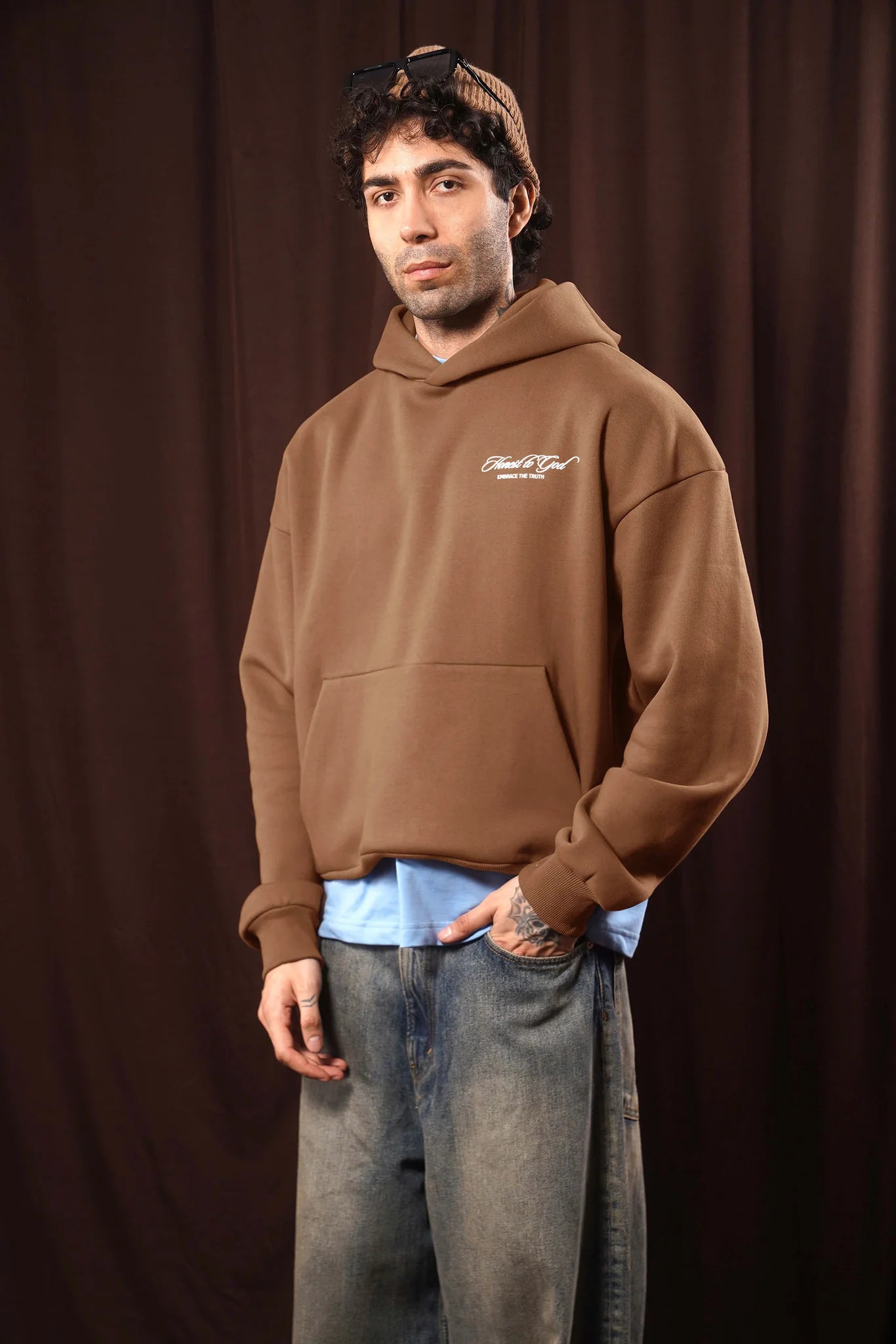 Autumn Brown Box Fit Hoodie