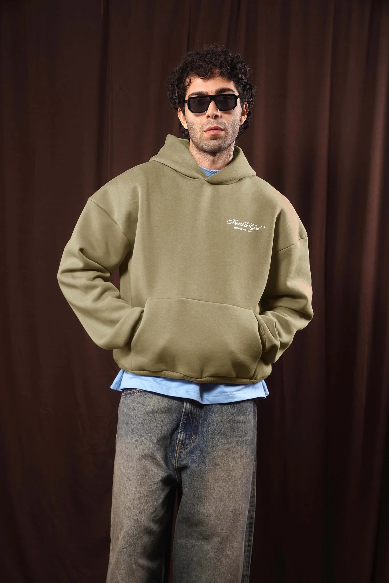 Dark Tan Box Fit Hoodie