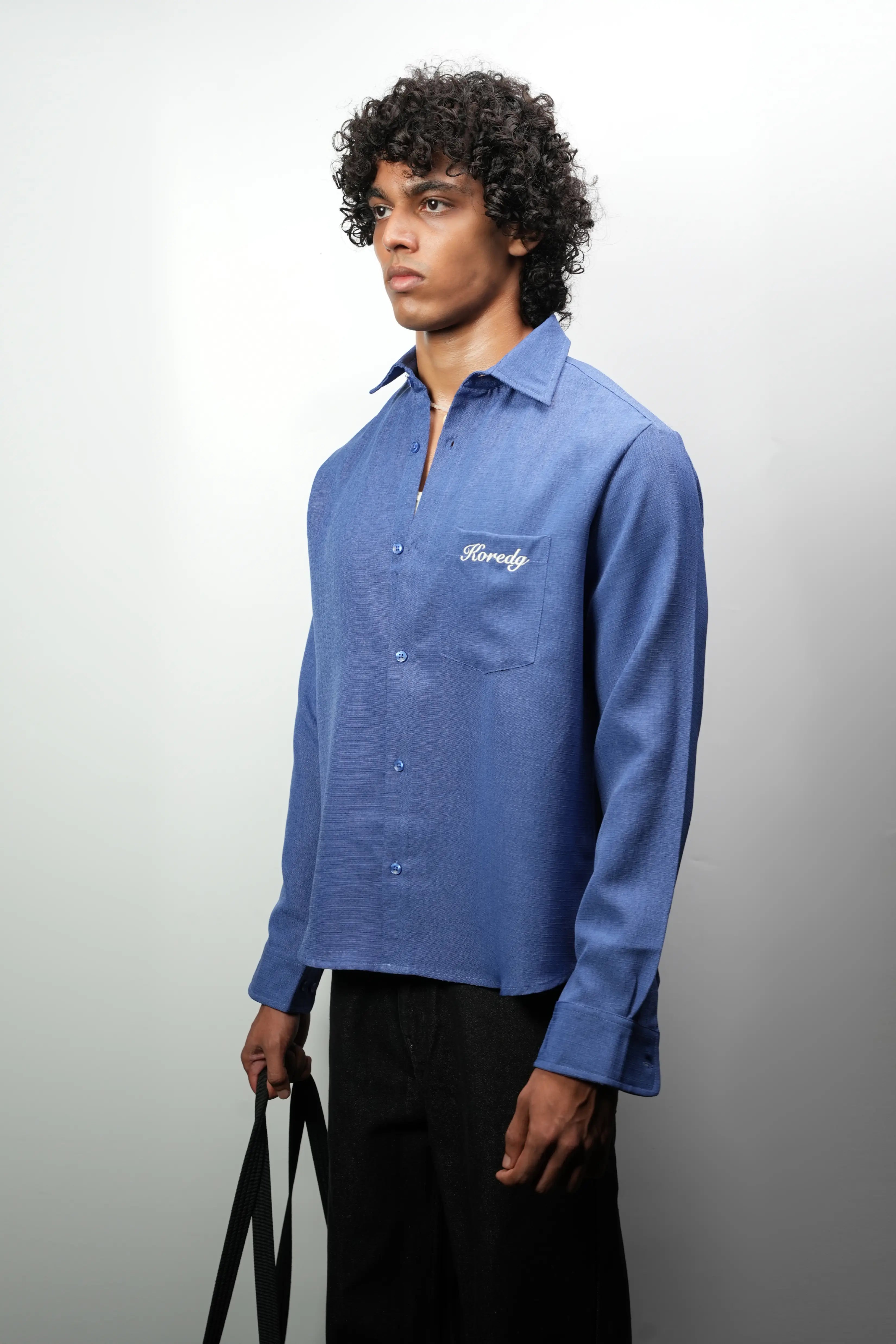 KOREDG INDIGO CROP SHIRT