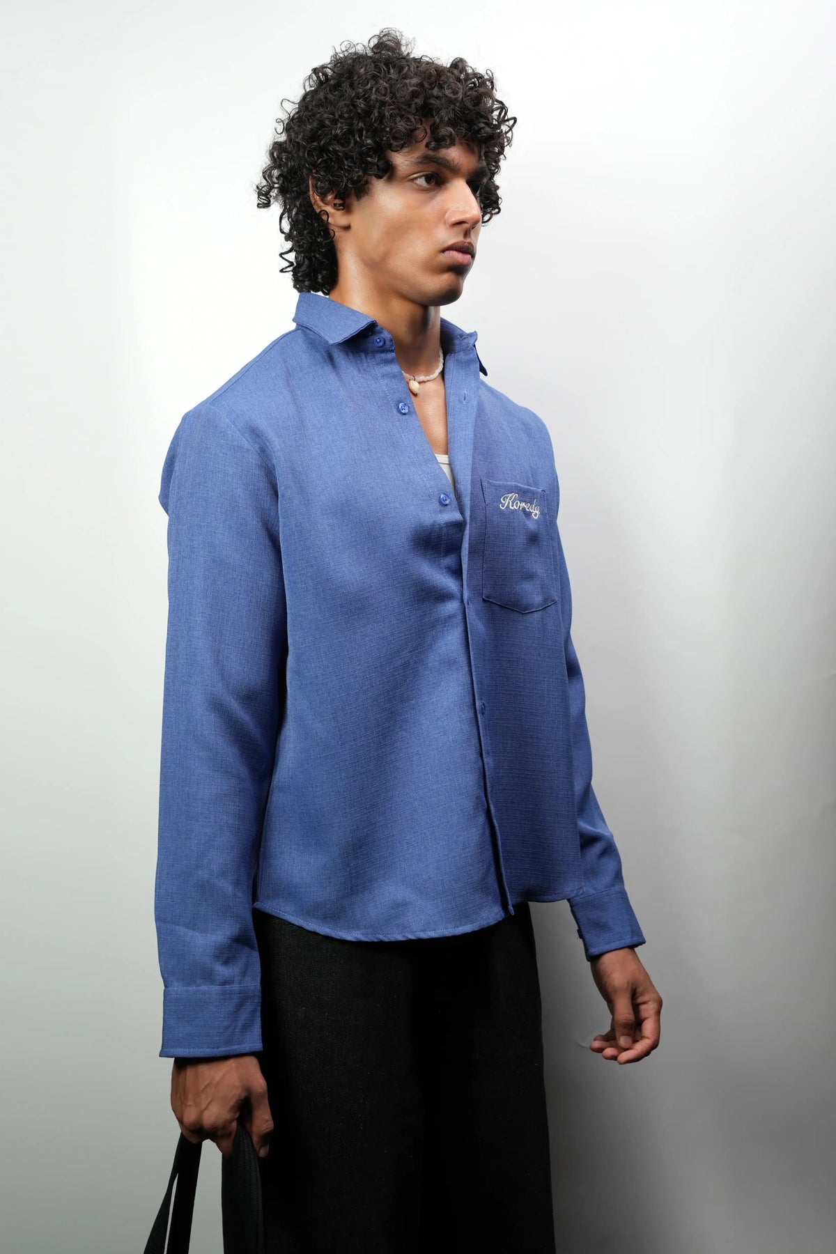 KOREDG INDIGO CROP SHIRT