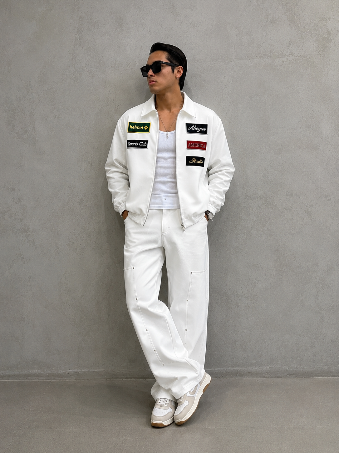 White patched Jacket
