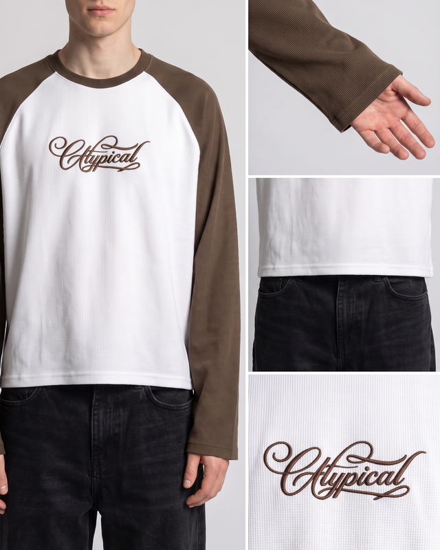 Raglan Waffle Sleeves Brown