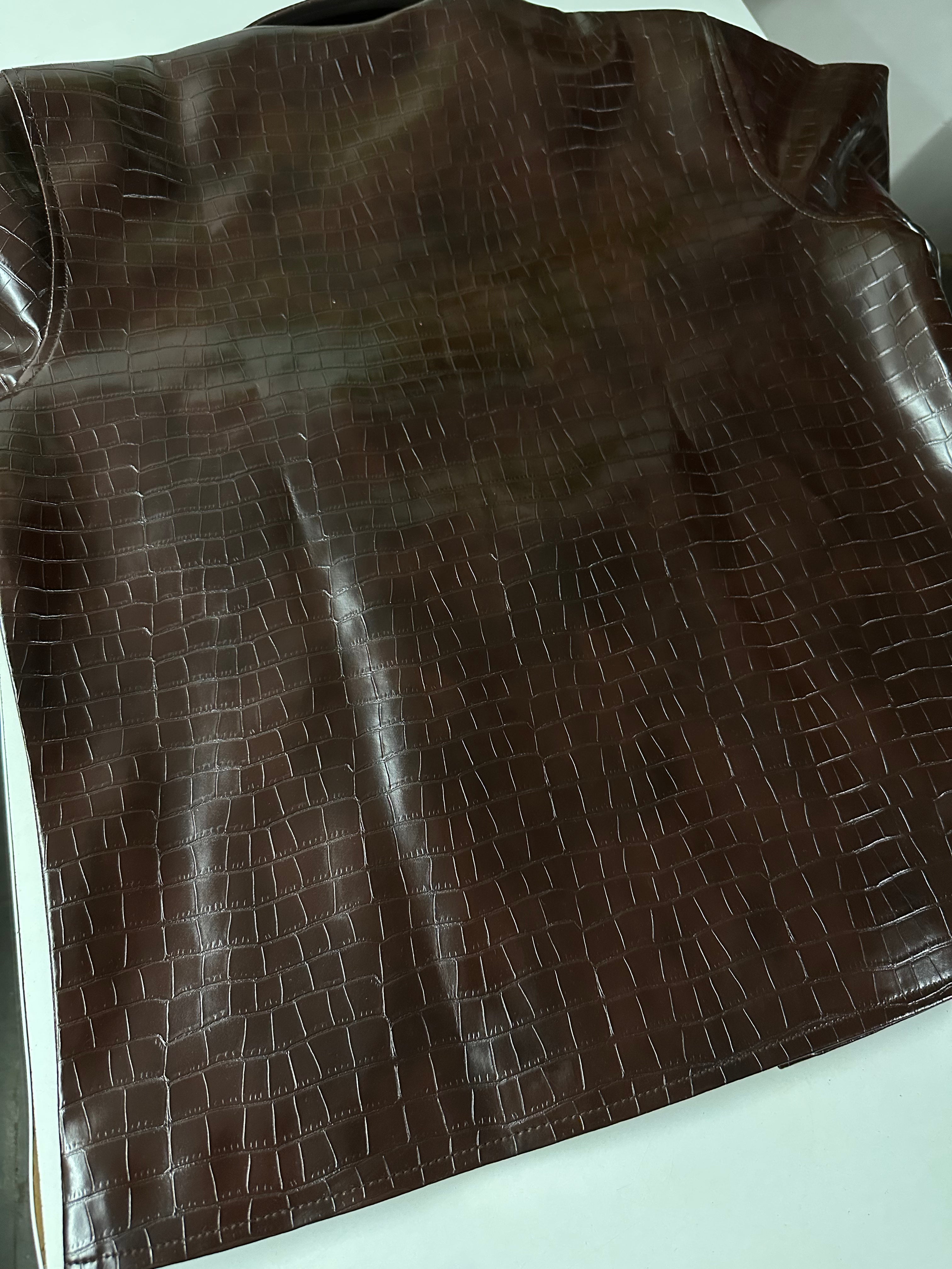 Brown Croco Cropped