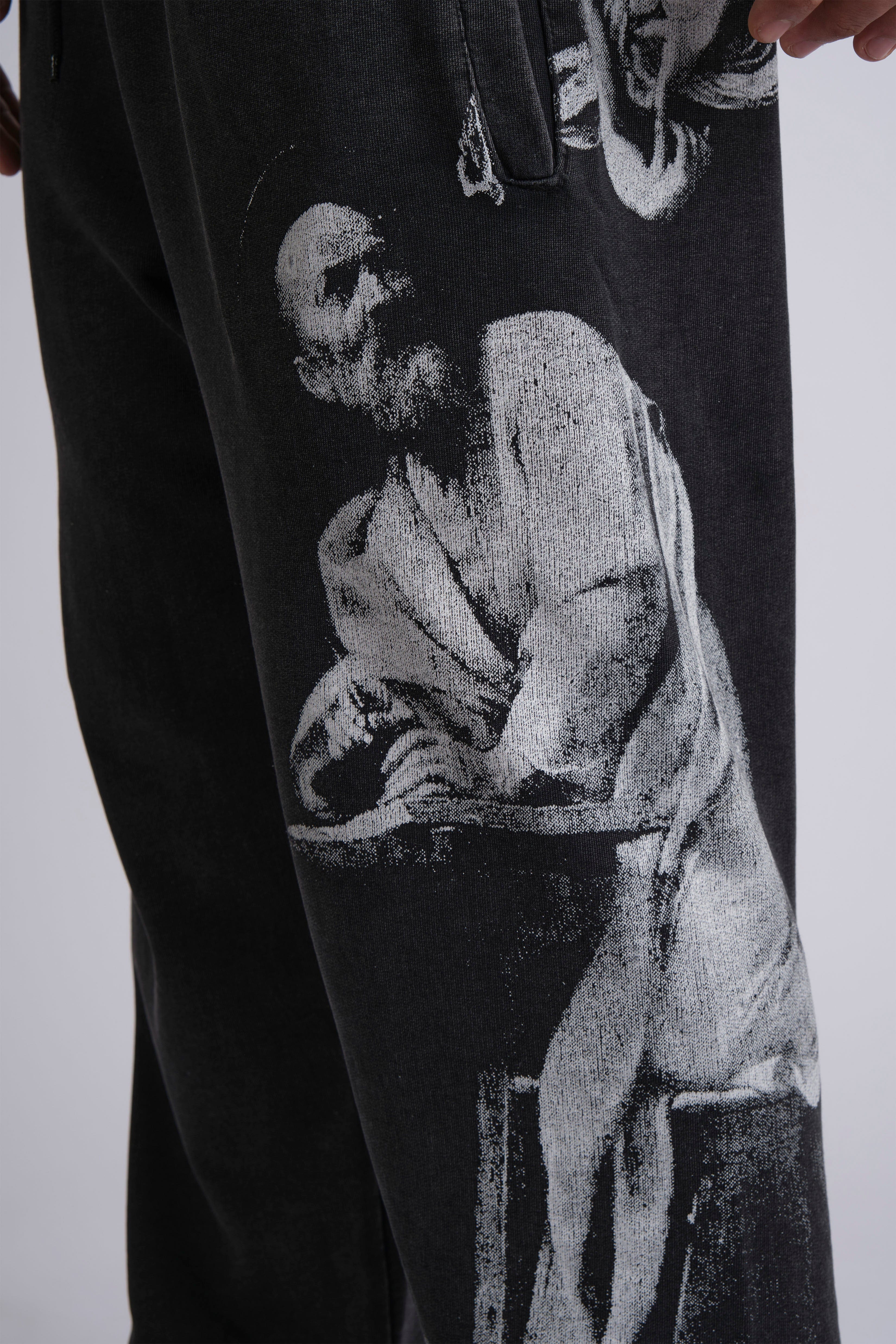 GRAPHIC-PRINT TRACK PANTS INSPIRED BY RENAISSANCE PAINTINGS
