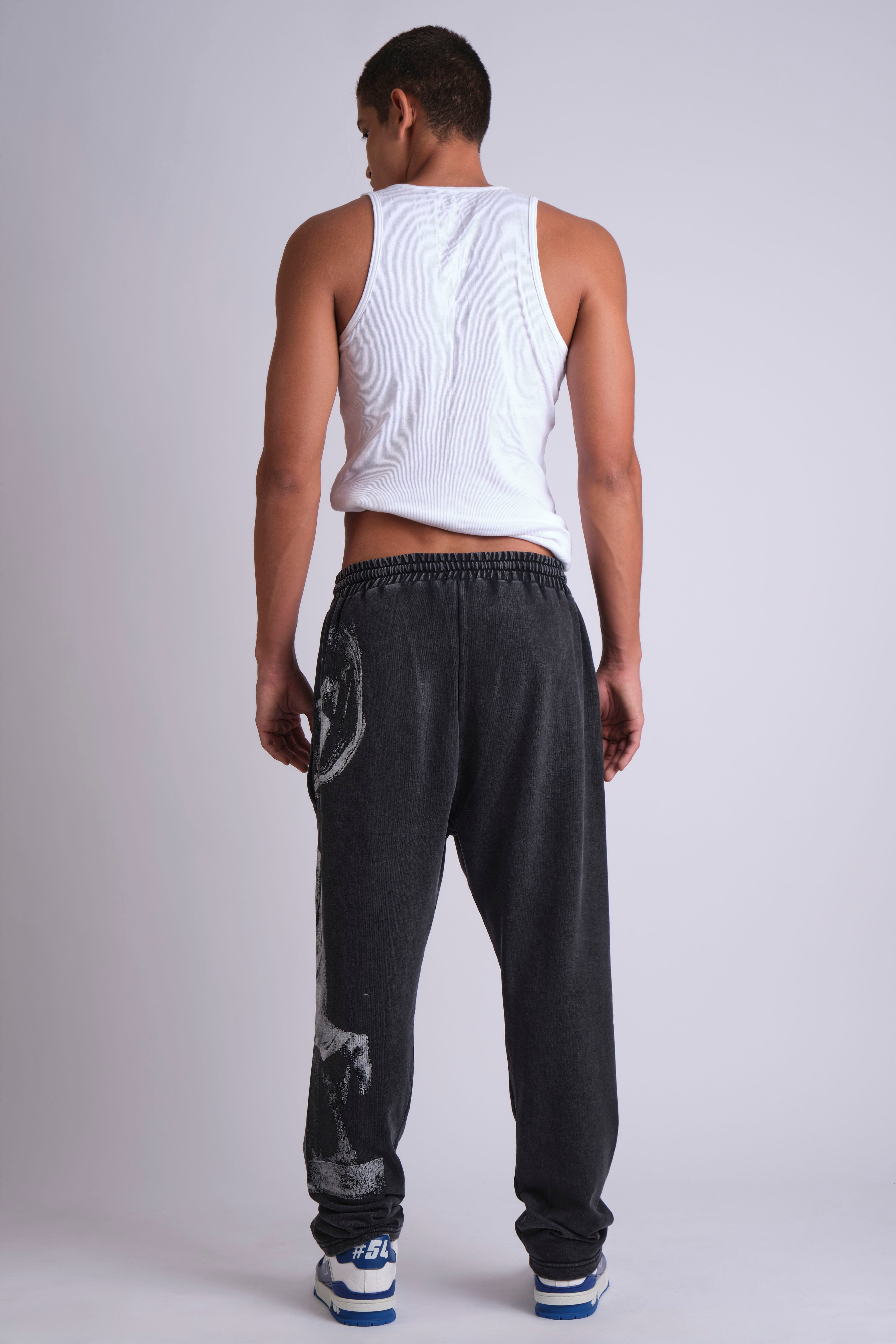 GRAPHIC-PRINT TRACK PANTS INSPIRED BY RENAISSANCE PAINTINGS