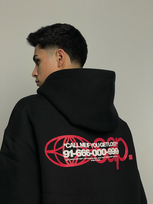 CALL ME HOODIE BLACK