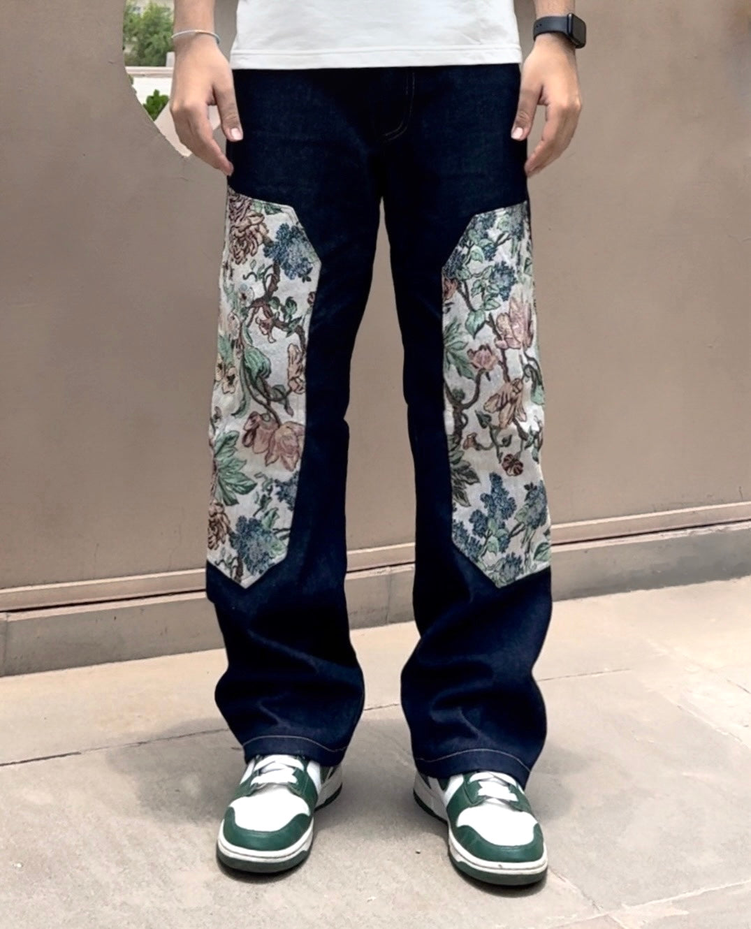 Floral Jacquard Denim