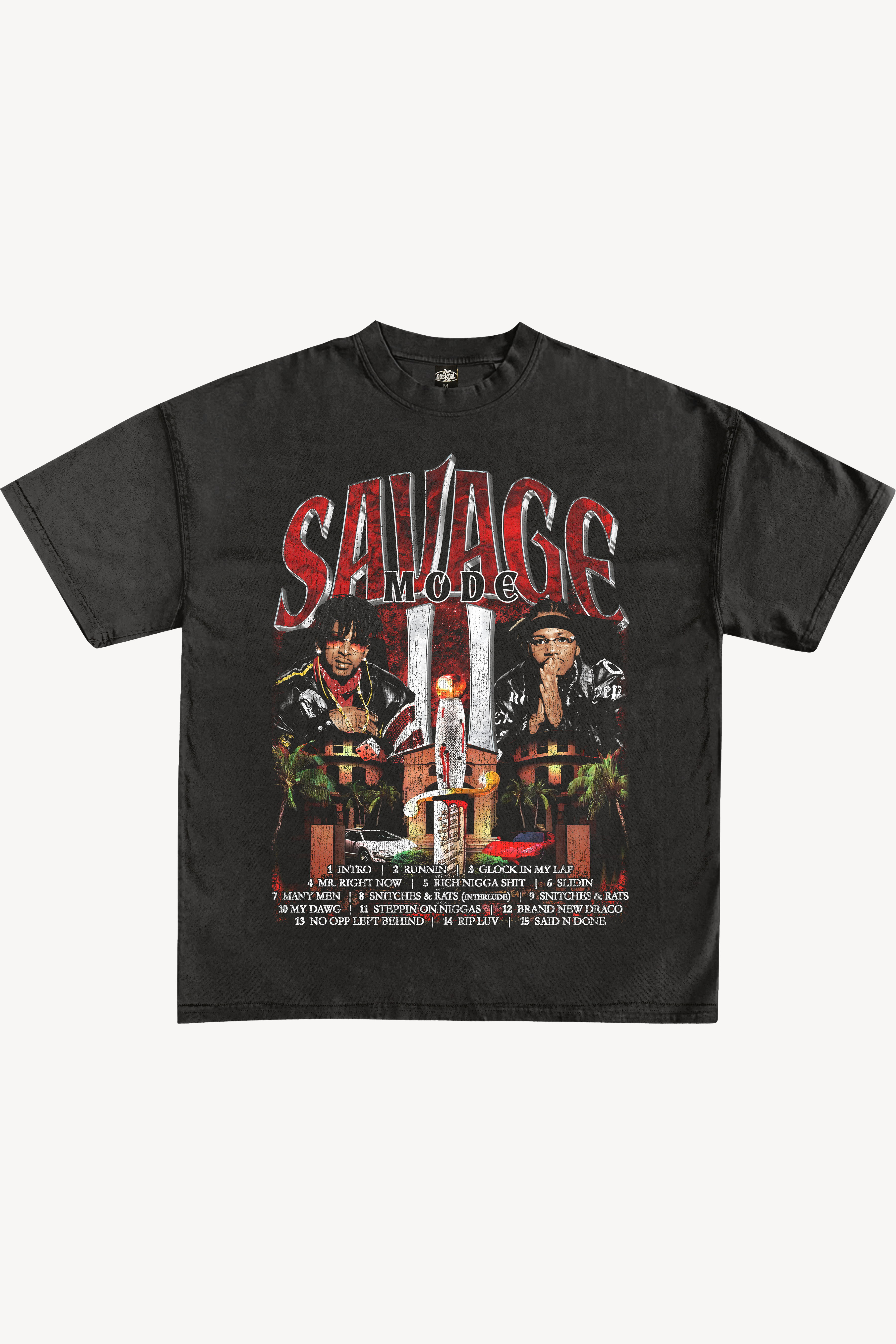 SAVAGE MODE  21 SAVAGE X METRO BOOMING GRAPHIC T-SHIRT