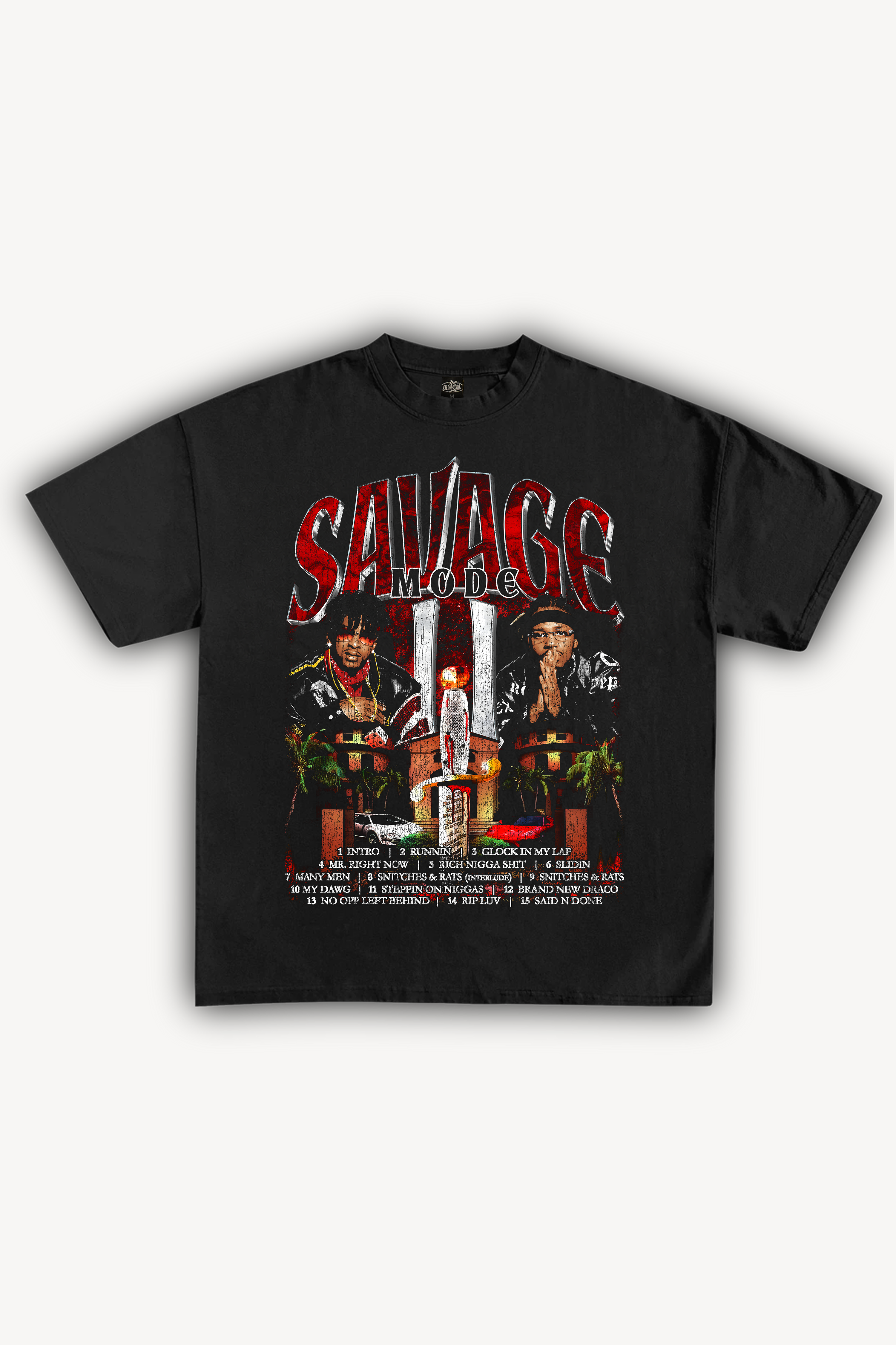 SAVAGE MODE  21 SAVAGE X METRO BOOMING GRAPHIC T-SHIRT